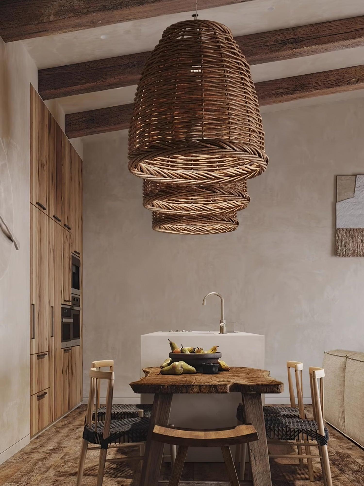 Wickora Vintage Wicker Pendant Lamp - Letslighting
