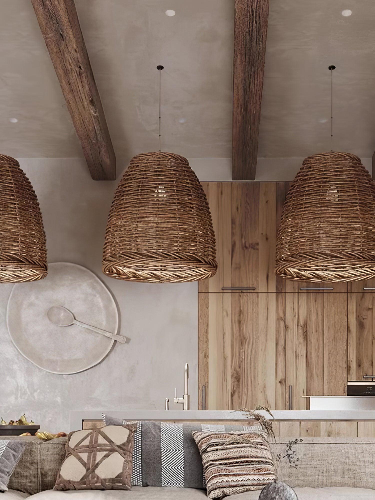 Wickora Vintage Wicker Pendant Lamp - Letslighting