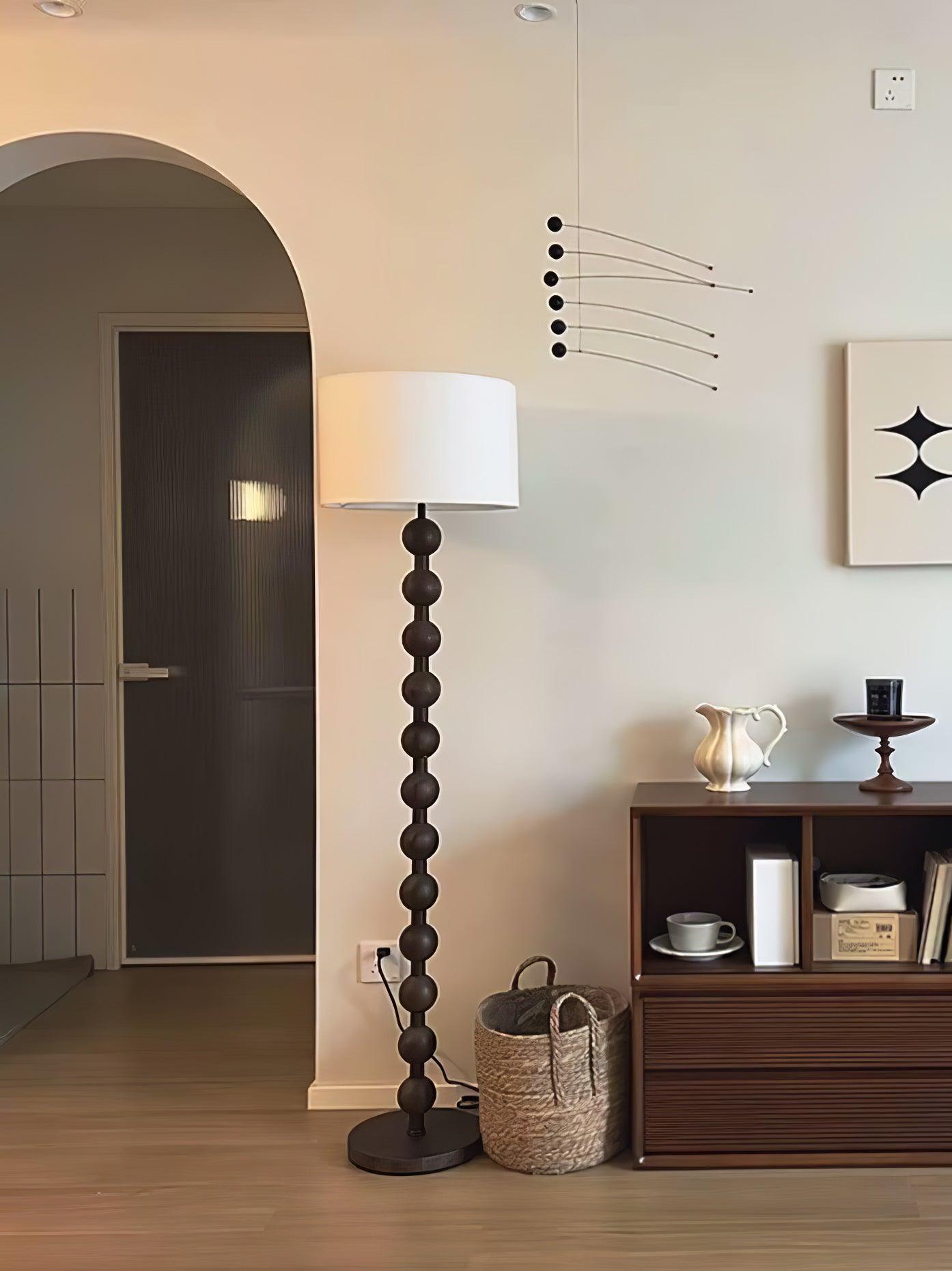 Pira Wood Fabric Floor Lamp - Letslighting