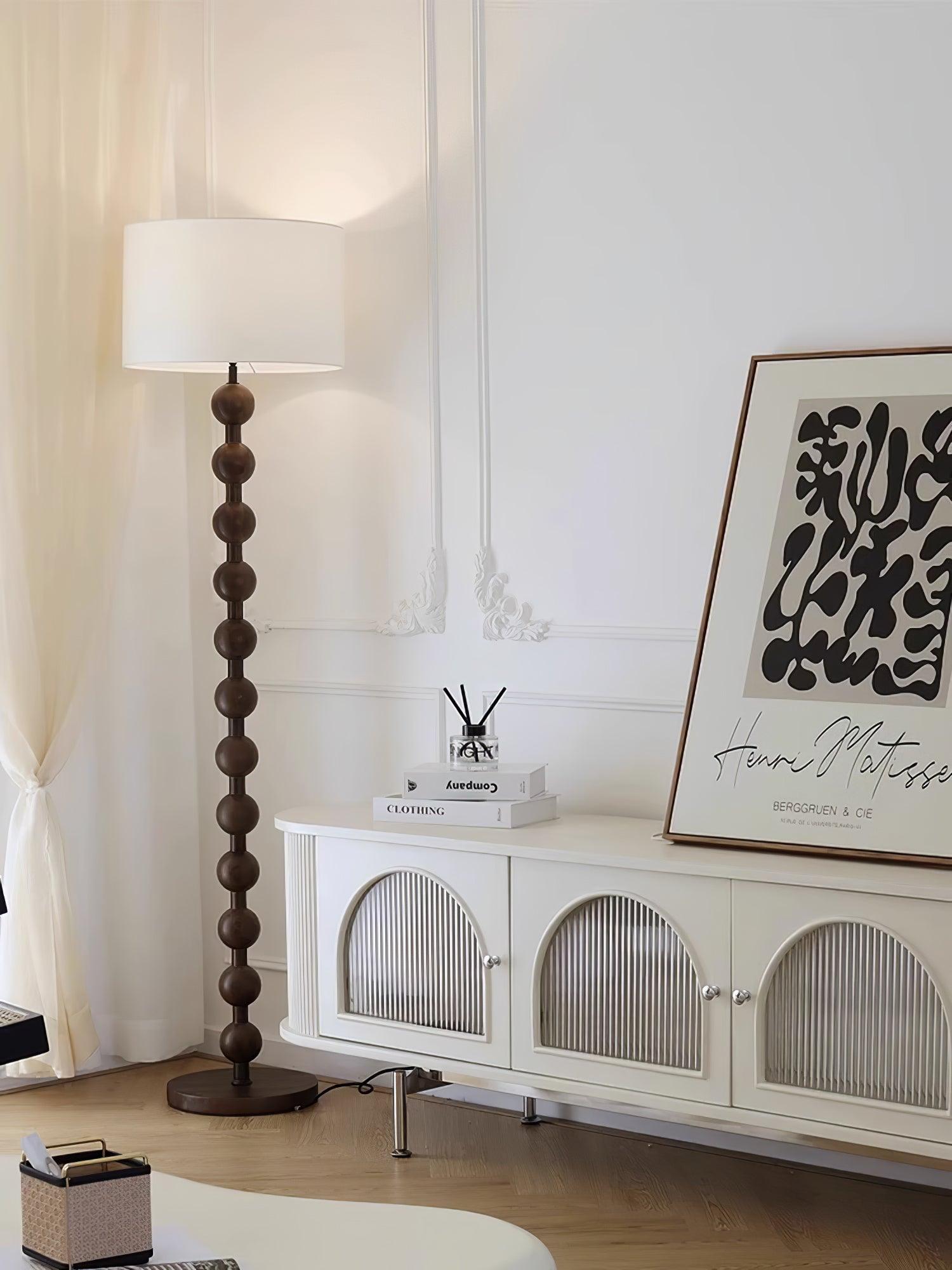 Pira Wood Fabric Floor Lamp - Letslighting