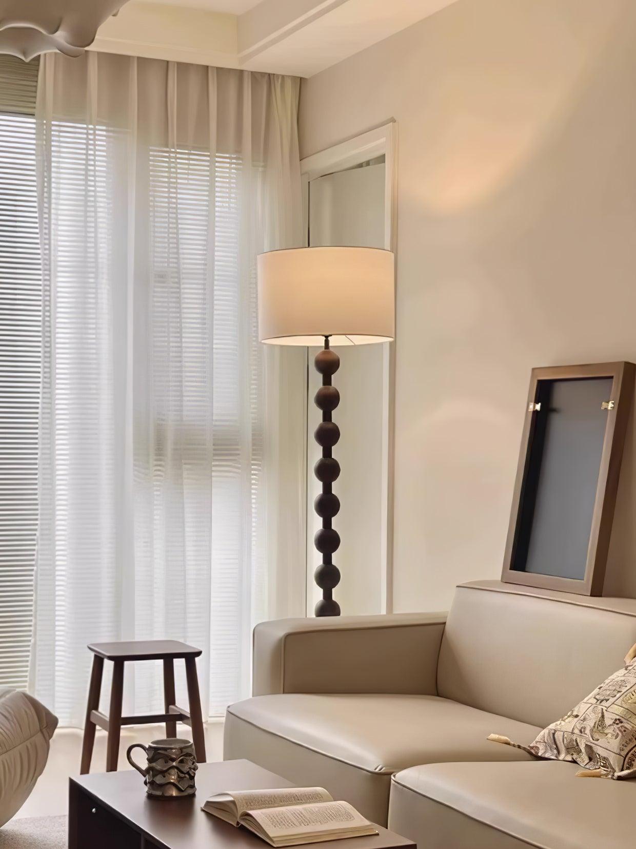 Pira Wood Fabric Floor Lamp - Letslighting