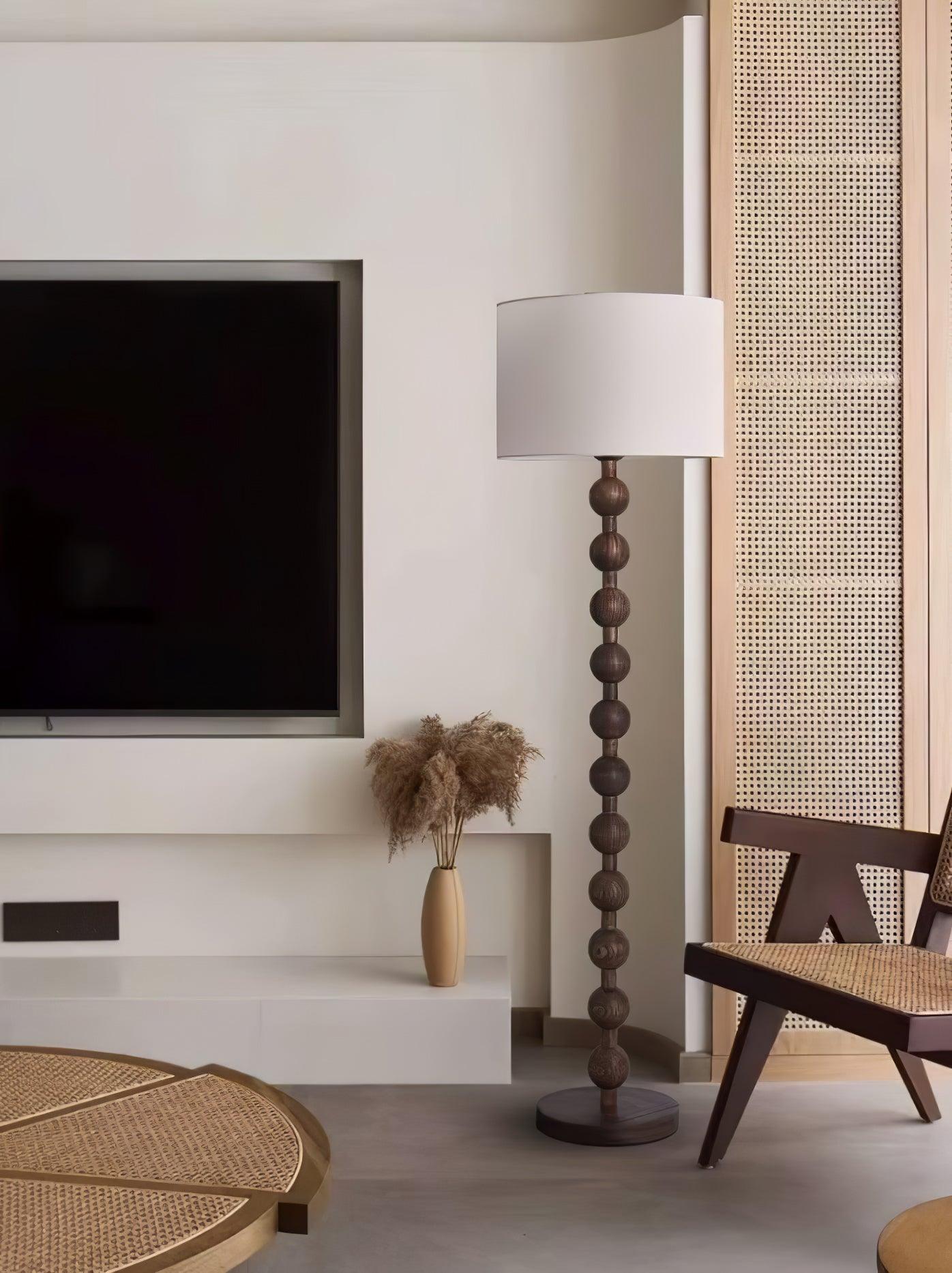 Pira Wood Fabric Floor Lamp - Letslighting