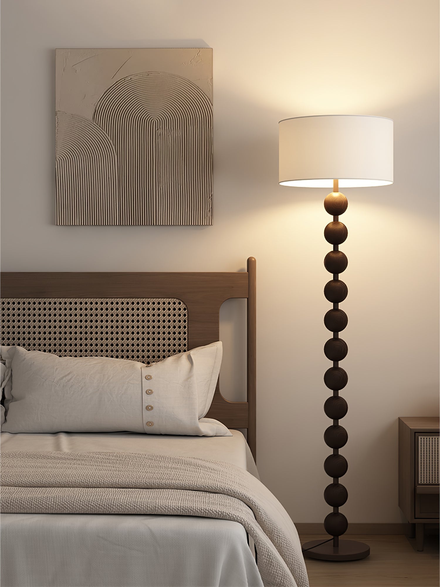 Pira Wood Fabric Floor Lamp - Letslighting