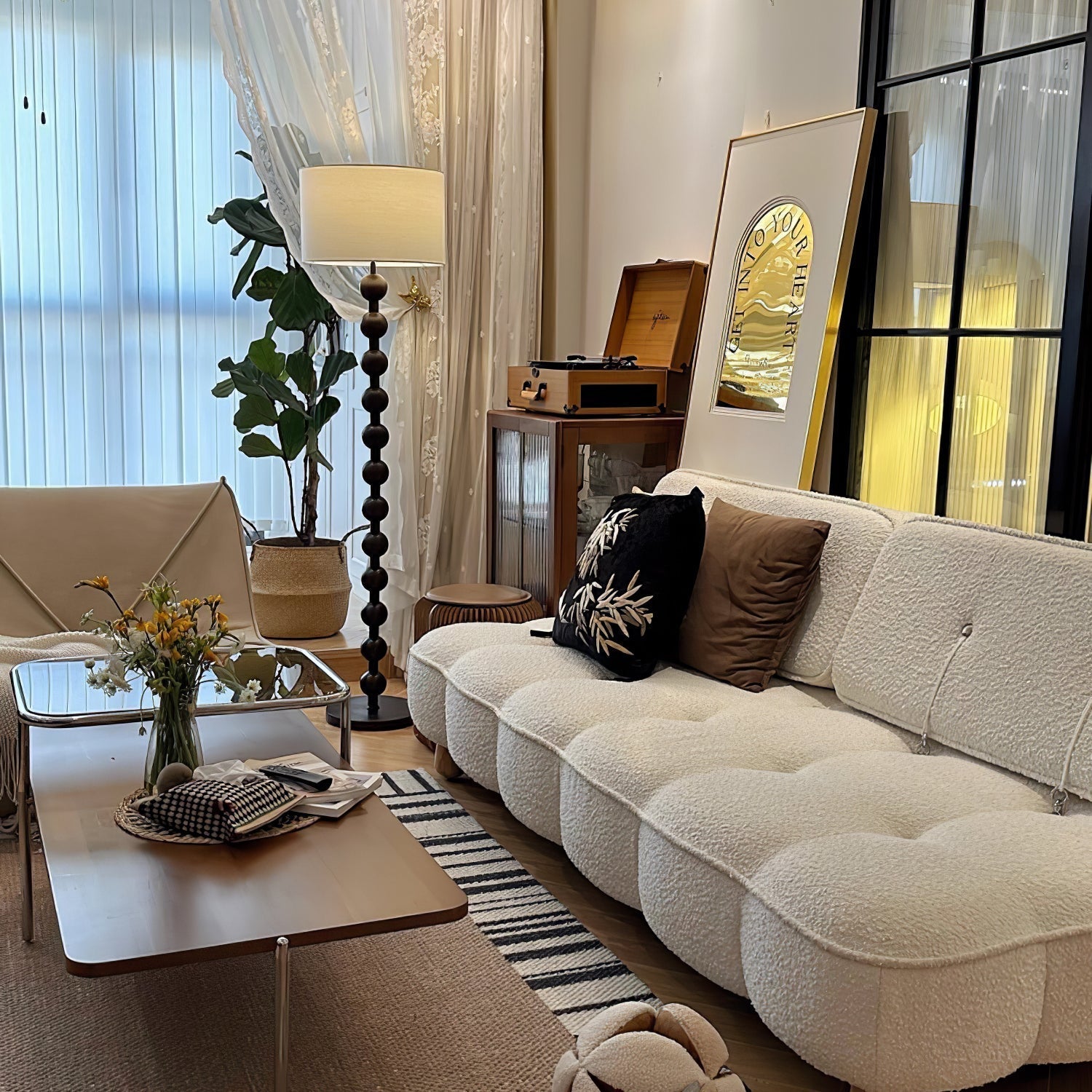 Pira Wood Fabric Floor Lamp - Letslighting