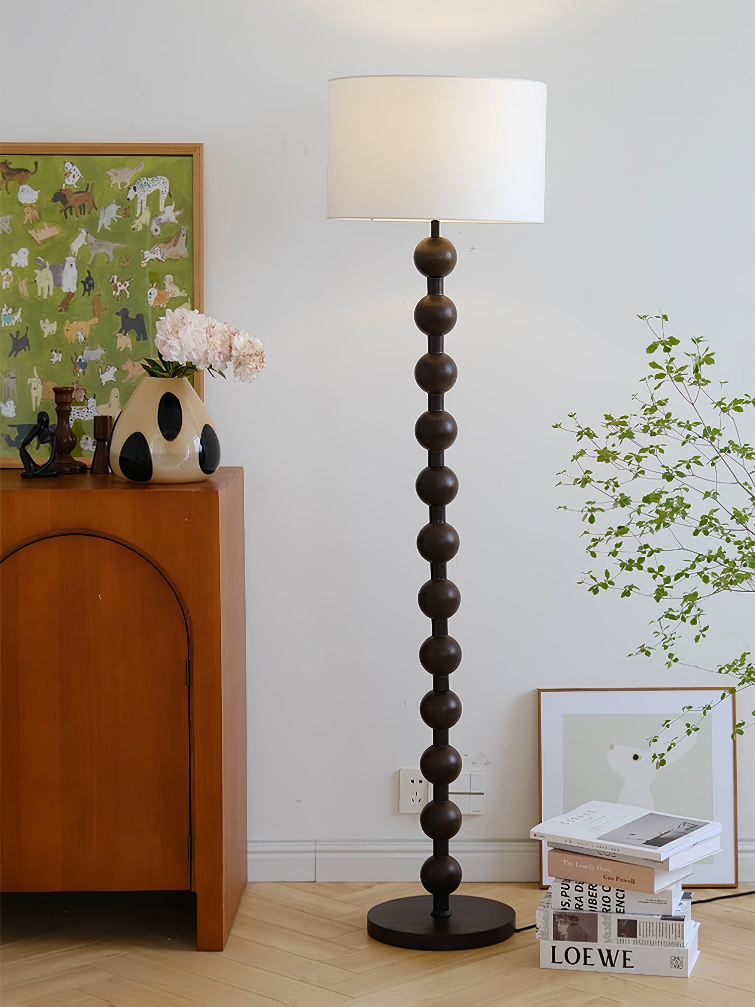 Pira Wood Fabric Floor Lamp - Letslighting