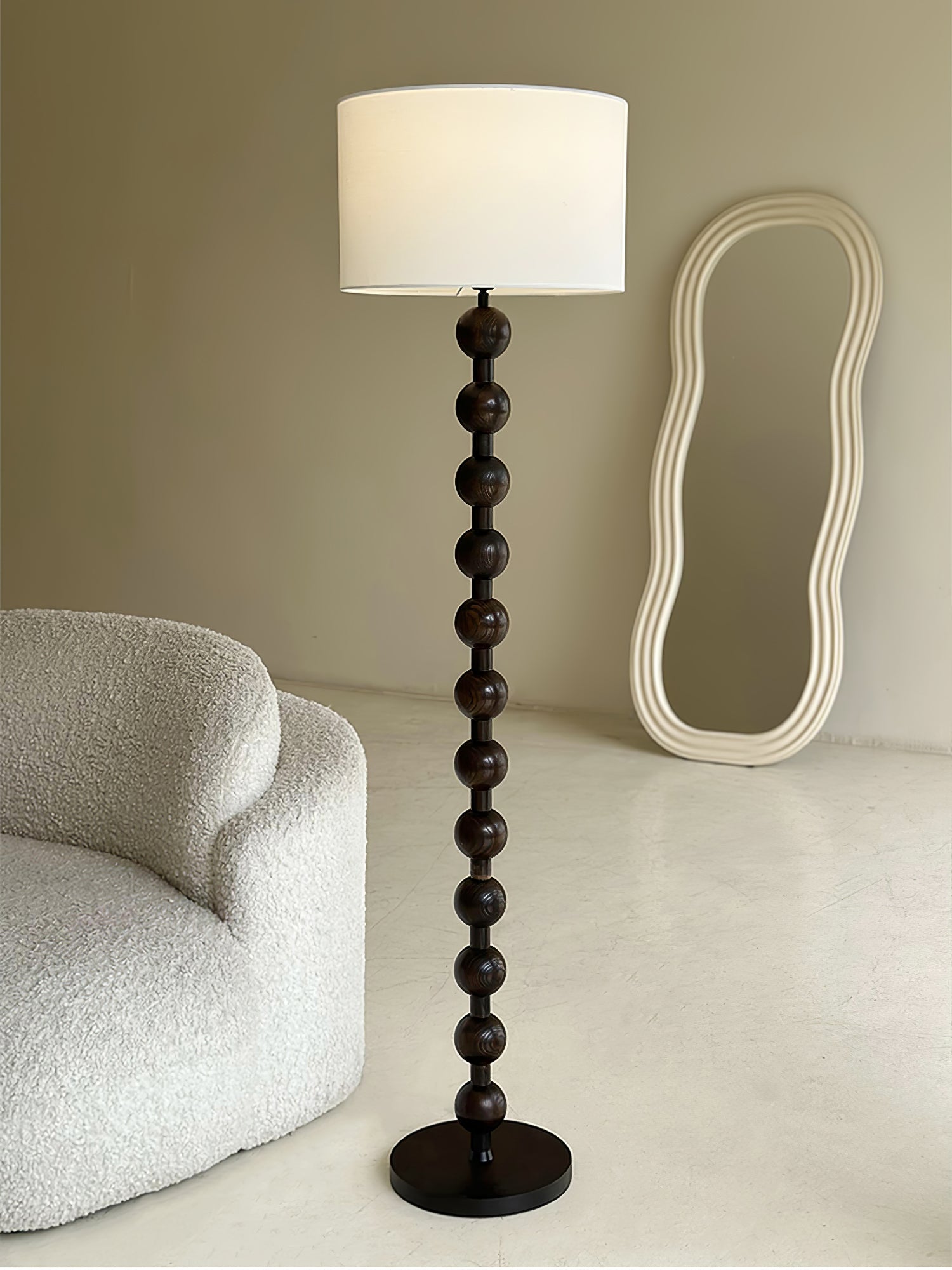 Pira Wood Fabric Floor Lamp - Letslighting