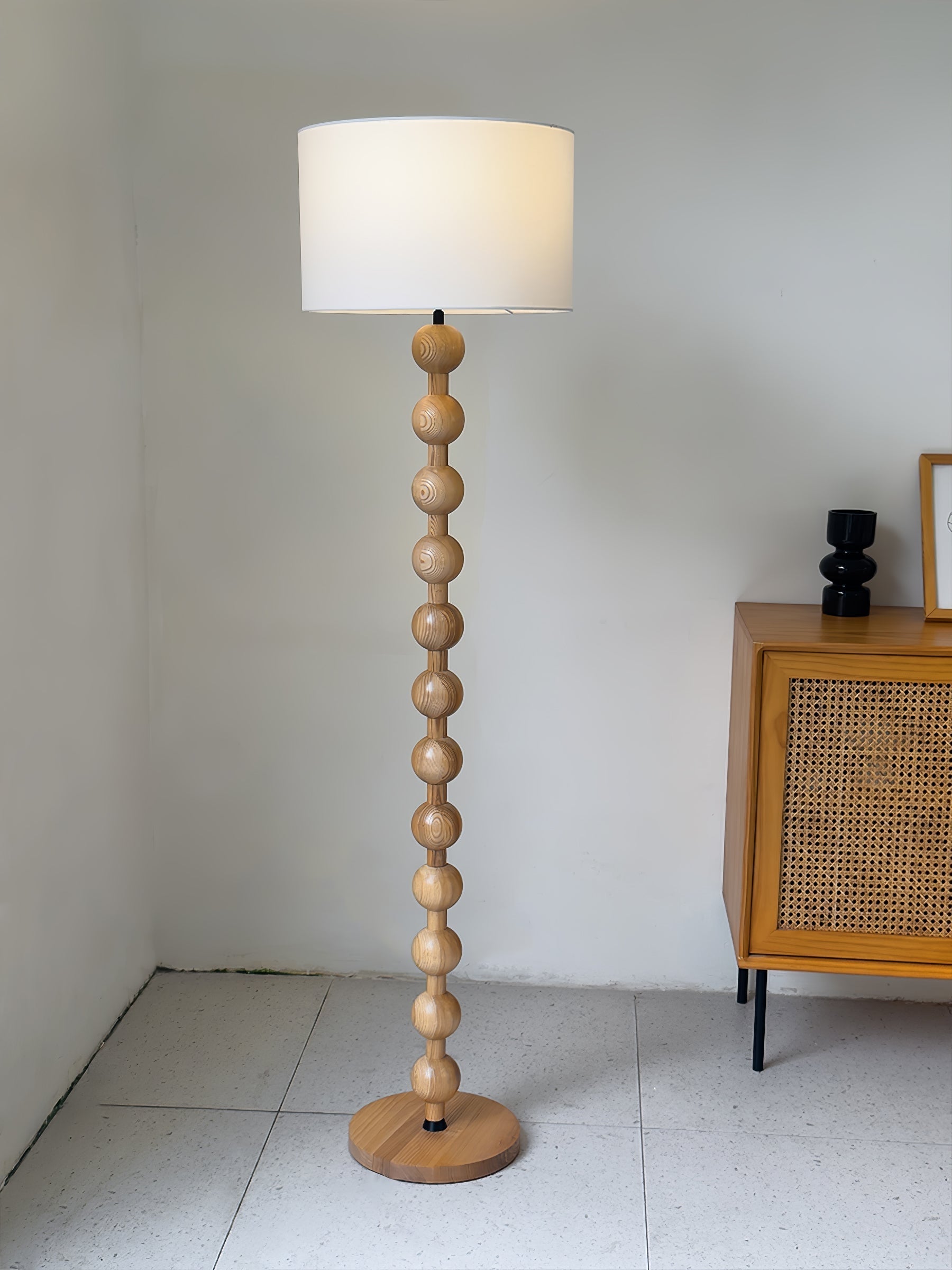 Pira Wood Fabric Floor Lamp - Letslighting