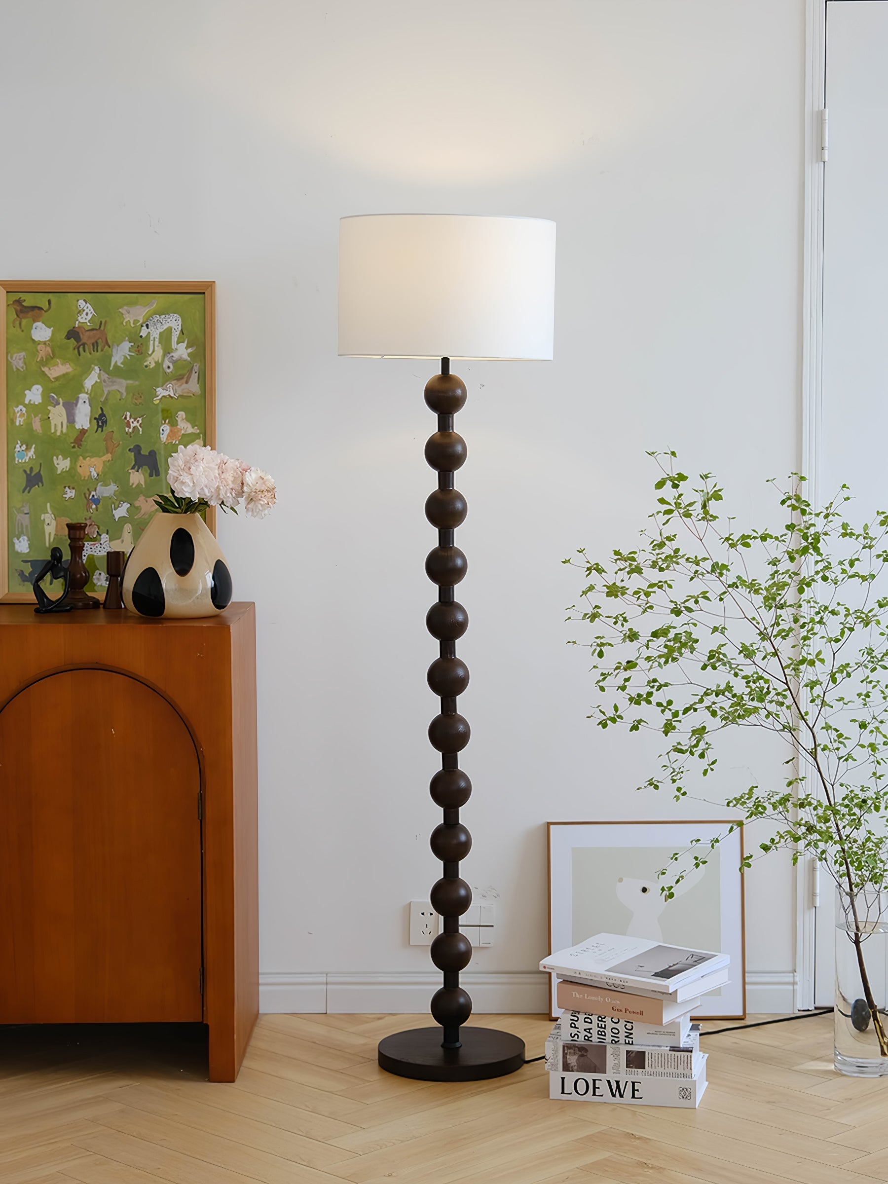 Pira Wood Fabric Floor Lamp - Letslighting