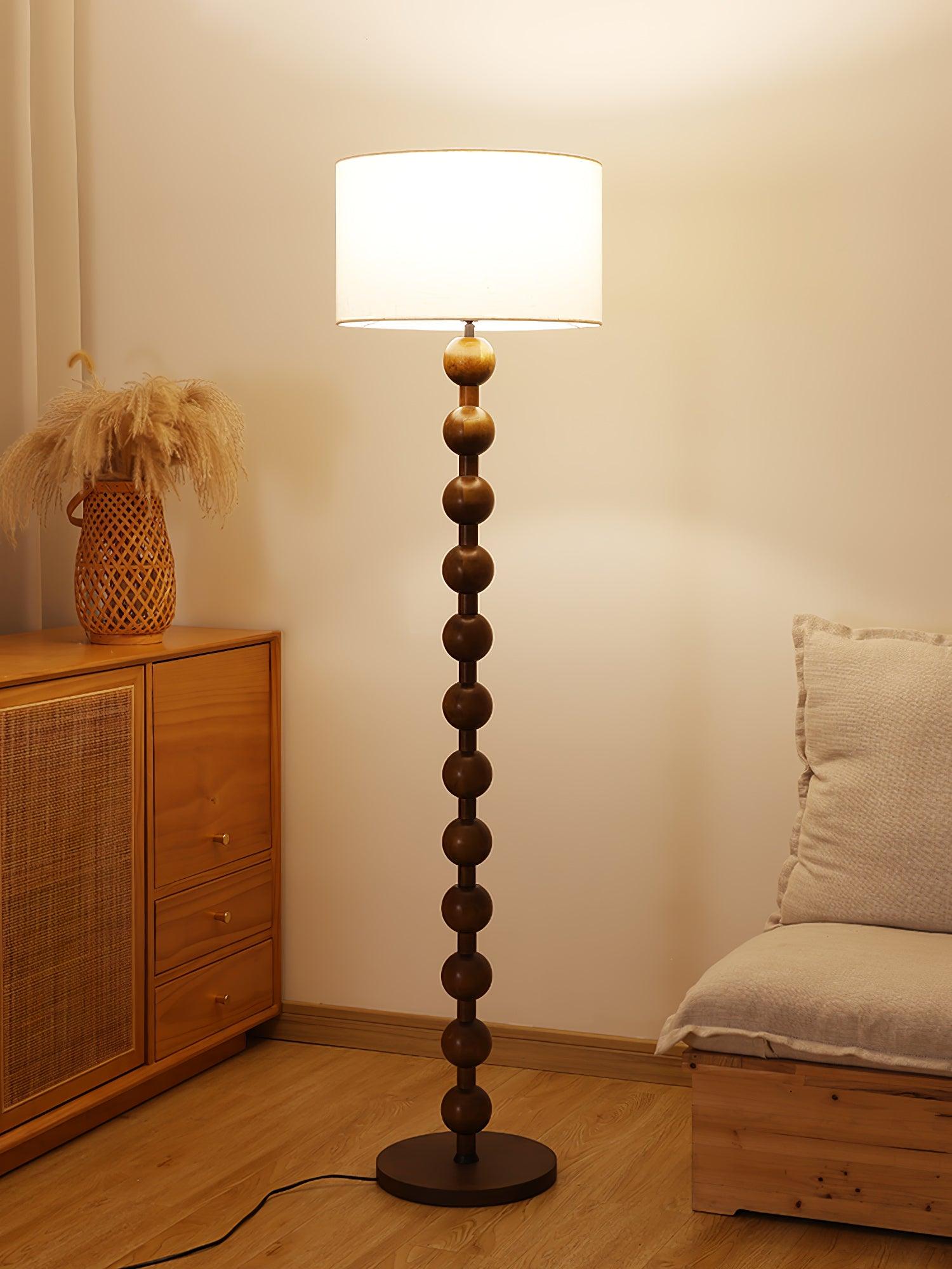 Pira Wood Fabric Floor Lamp - Letslighting