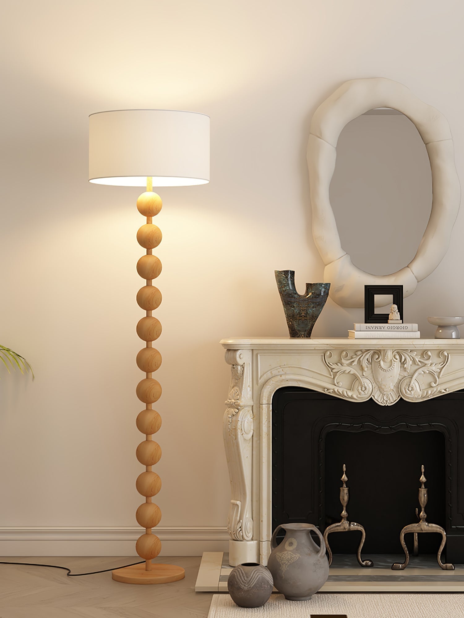 Pira Wood Fabric Floor Lamp - Letslighting