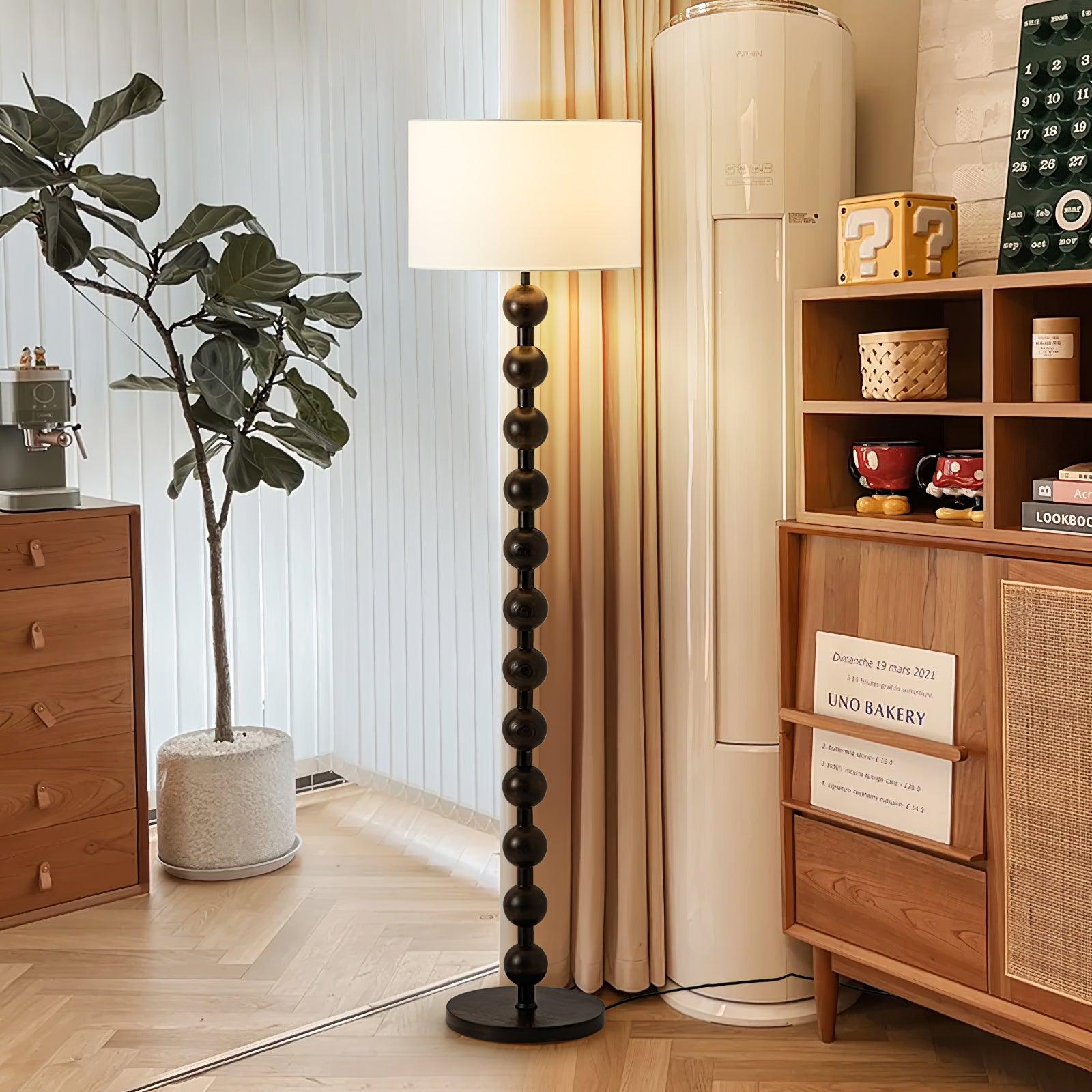Pira Wood Fabric Floor Lamp - Letslighting