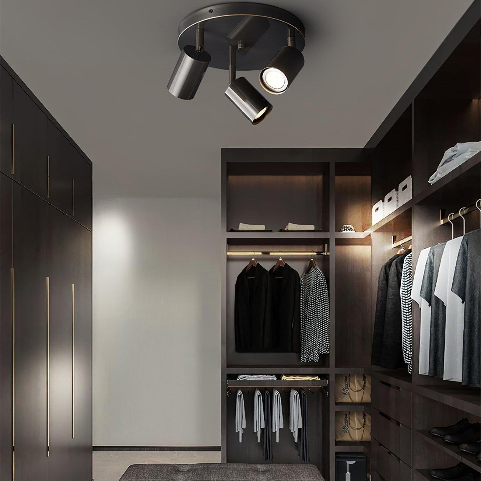 Solara Ceiling Lamp Brass Cylinder Adjustable Contemporary - Letslighting