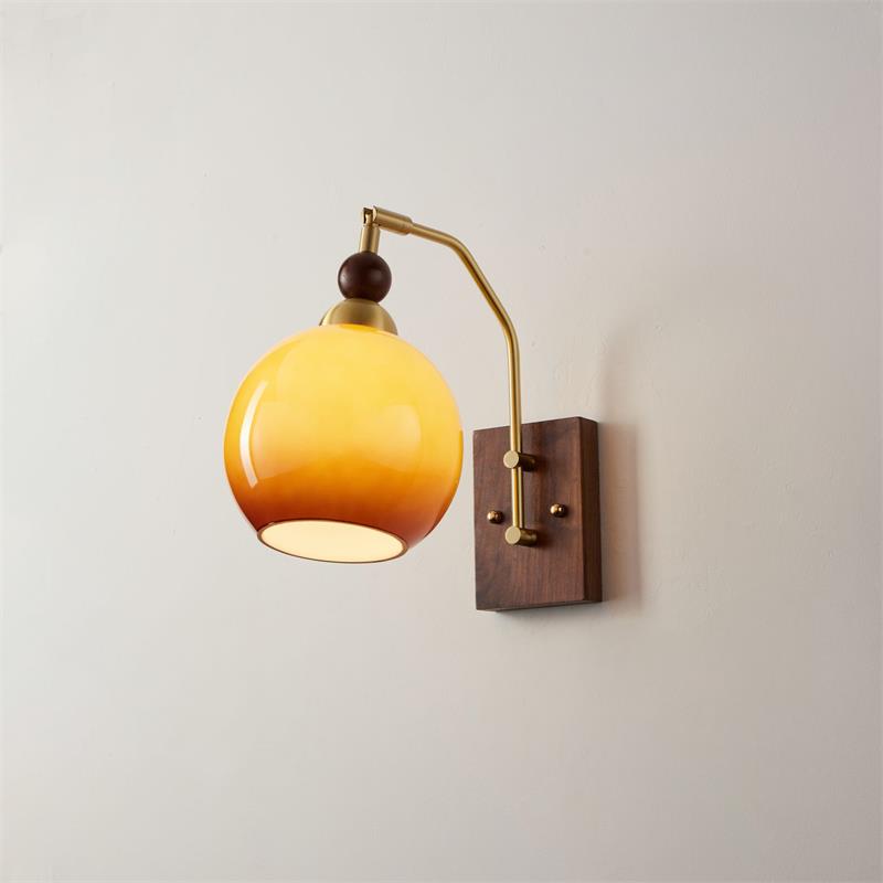 Jovene Amber Glass Wall Lamp - Letslighting