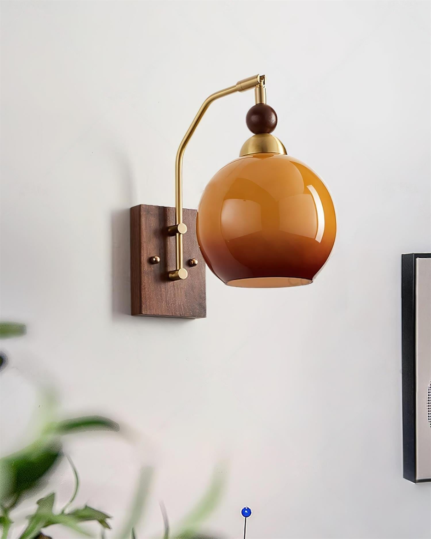 Jovene Amber Glass Wall Lamp - Letslighting