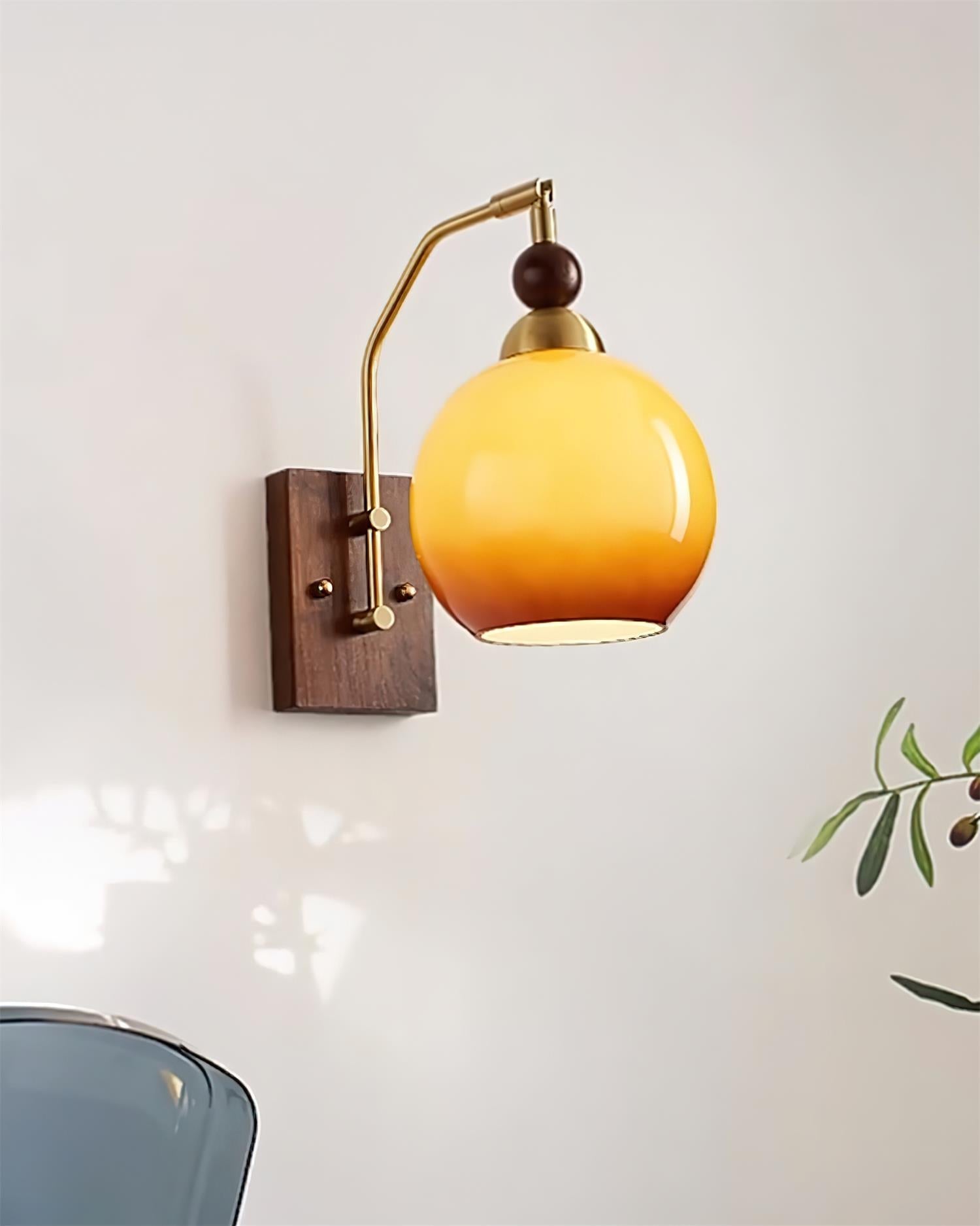 Jovene Amber Glass Wall Lamp - Letslighting