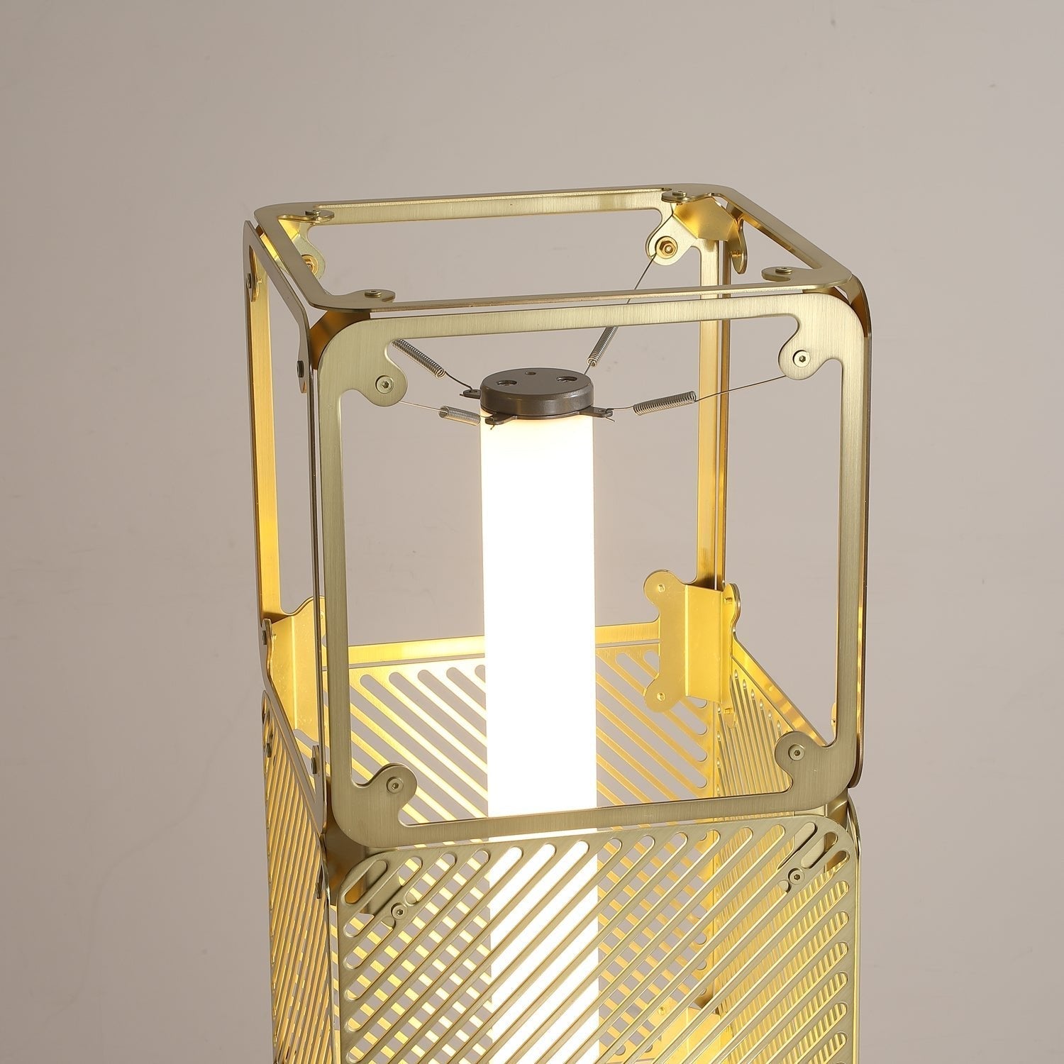 LuxeGrid Industrial Brass Floor Lamp - Letslighting