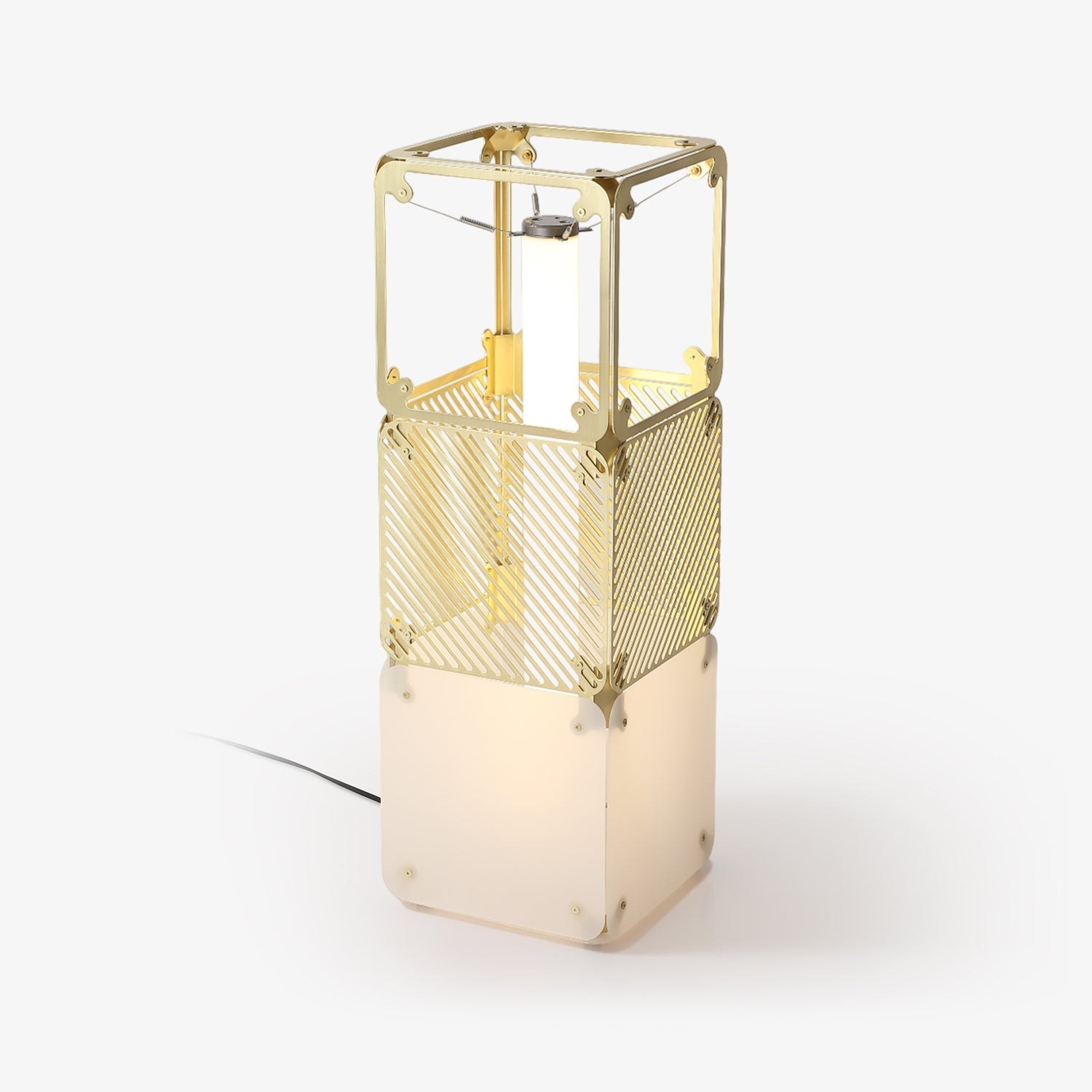 LuxeGrid Industrial Brass Floor Lamp - Letslighting