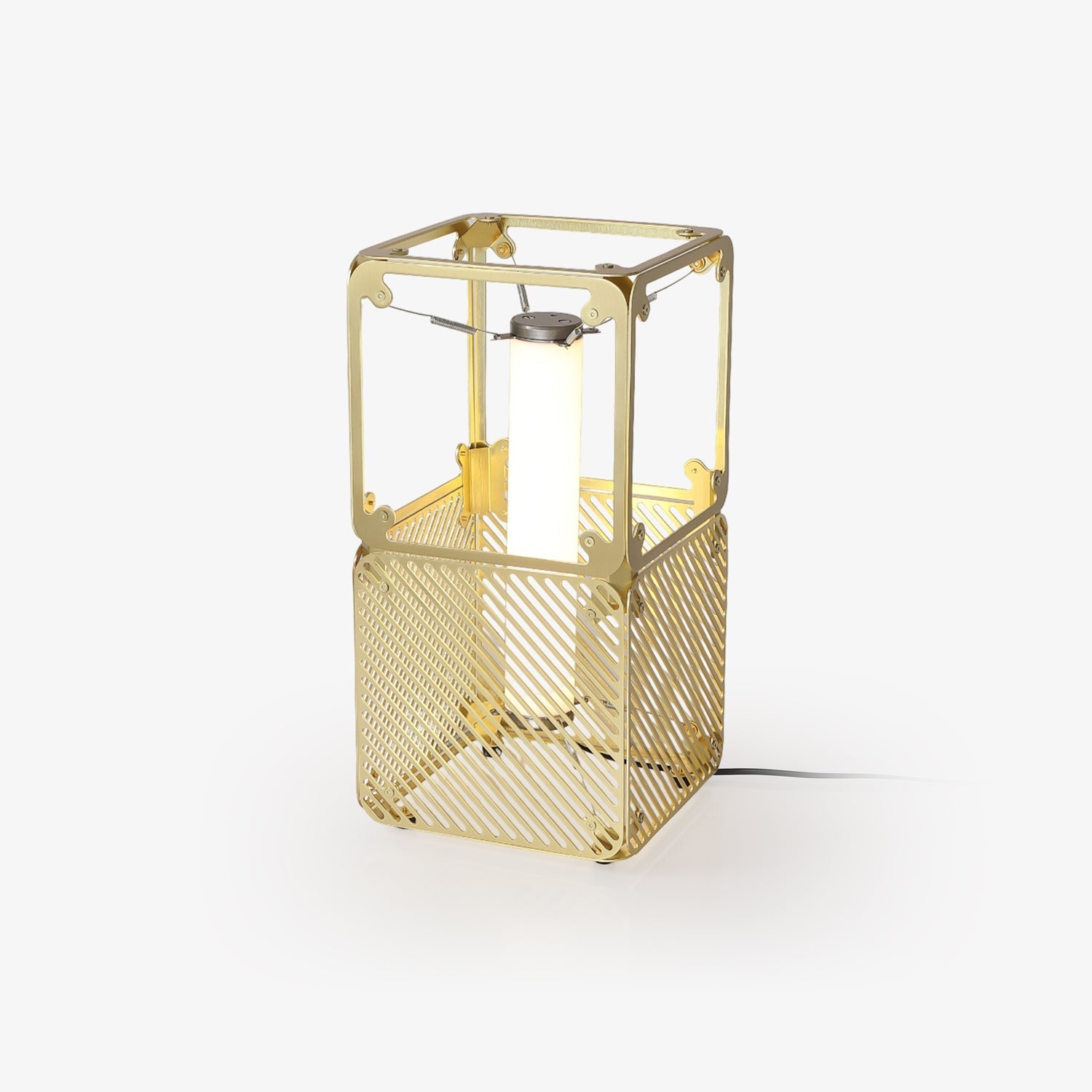 GridGlow Industrial Brass Table Lamp - Letslighting