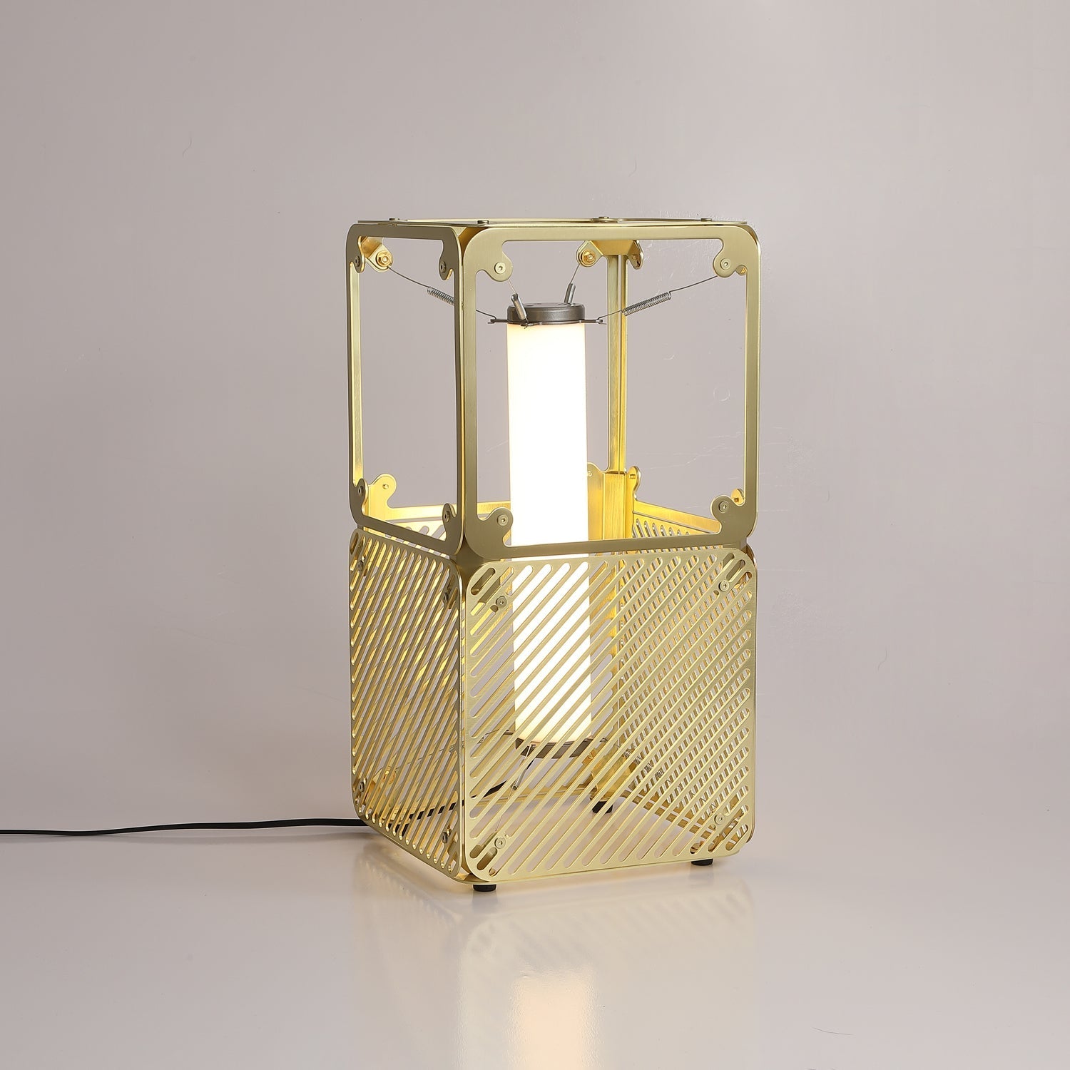 GridGlow Industrial Brass Table Lamp - Letslighting