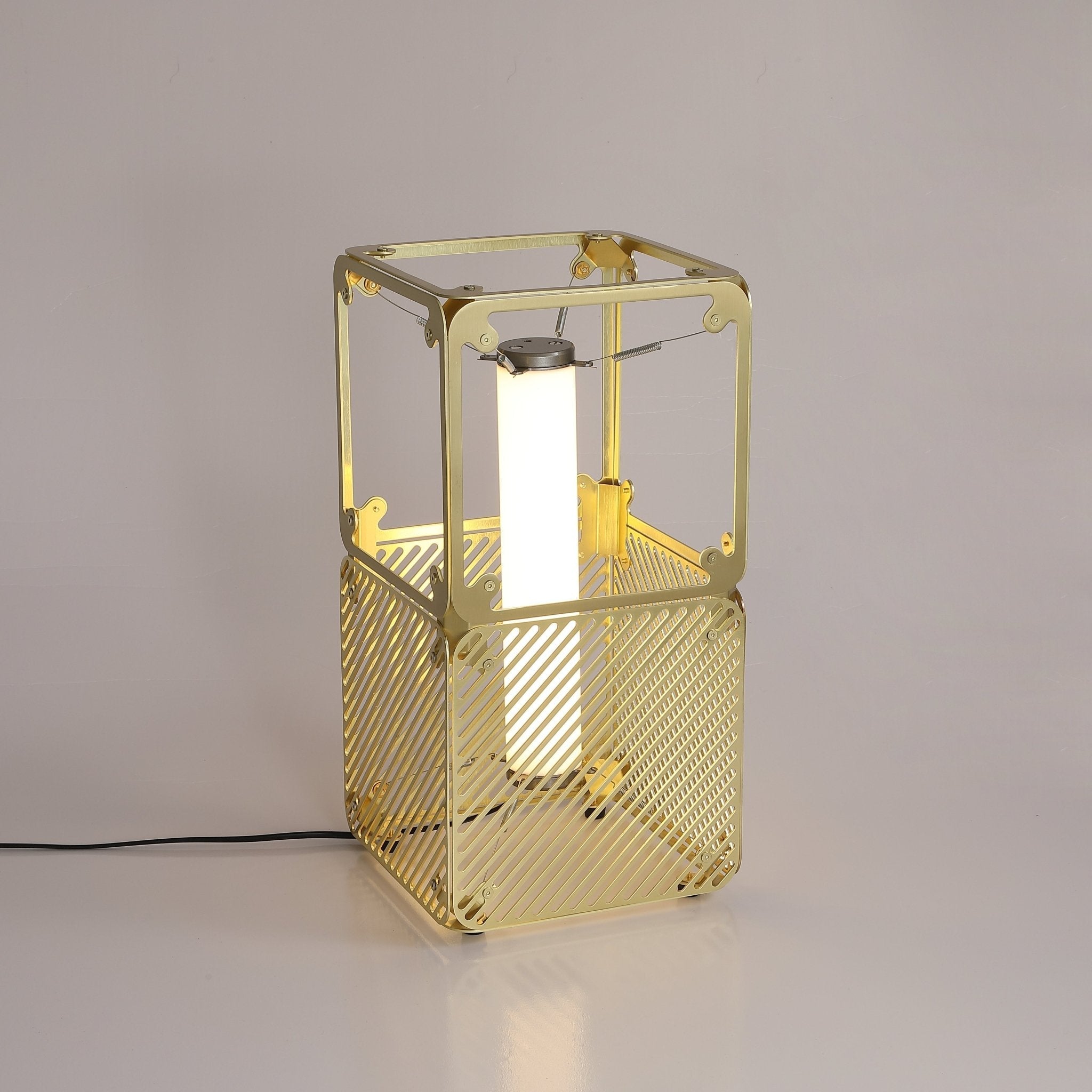 GridGlow Industrial Brass Table Lamp - Letslighting