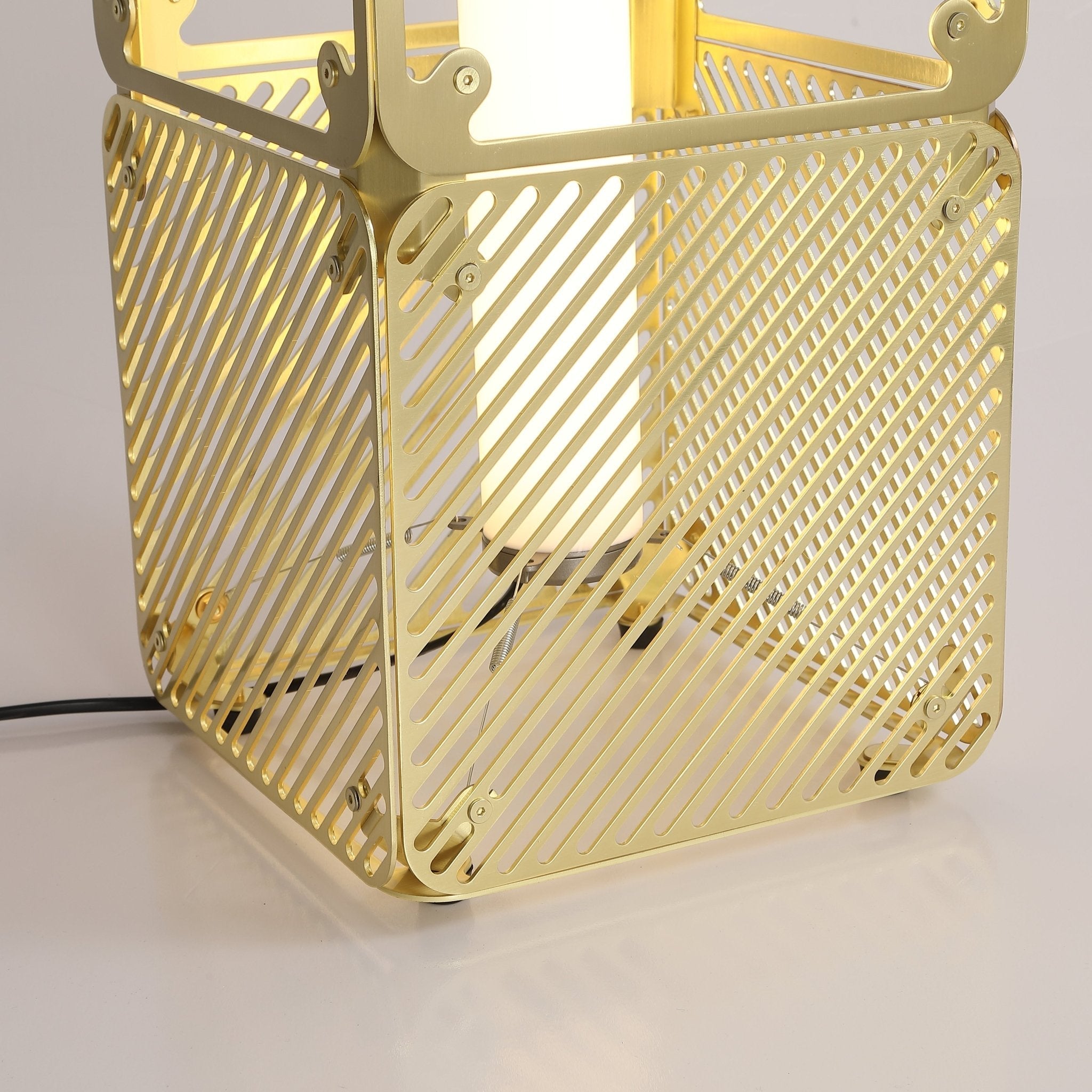 GridGlow Industrial Brass Table Lamp - Letslighting