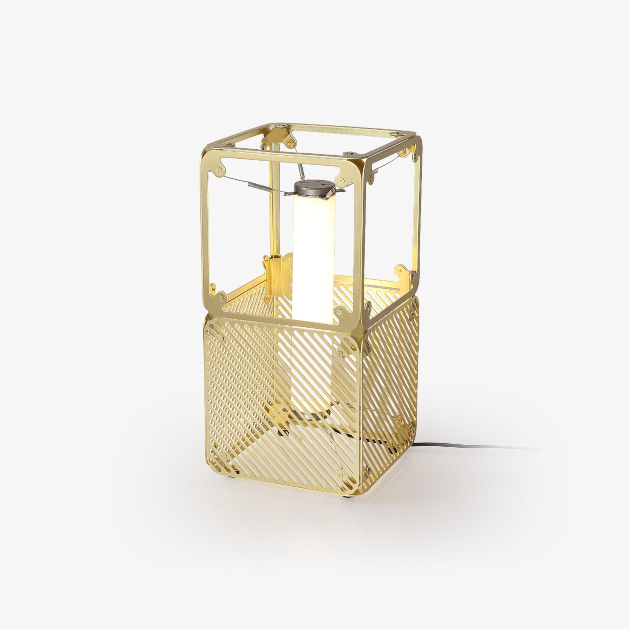 GridGlow Industrial Brass Table Lamp - Letslighting