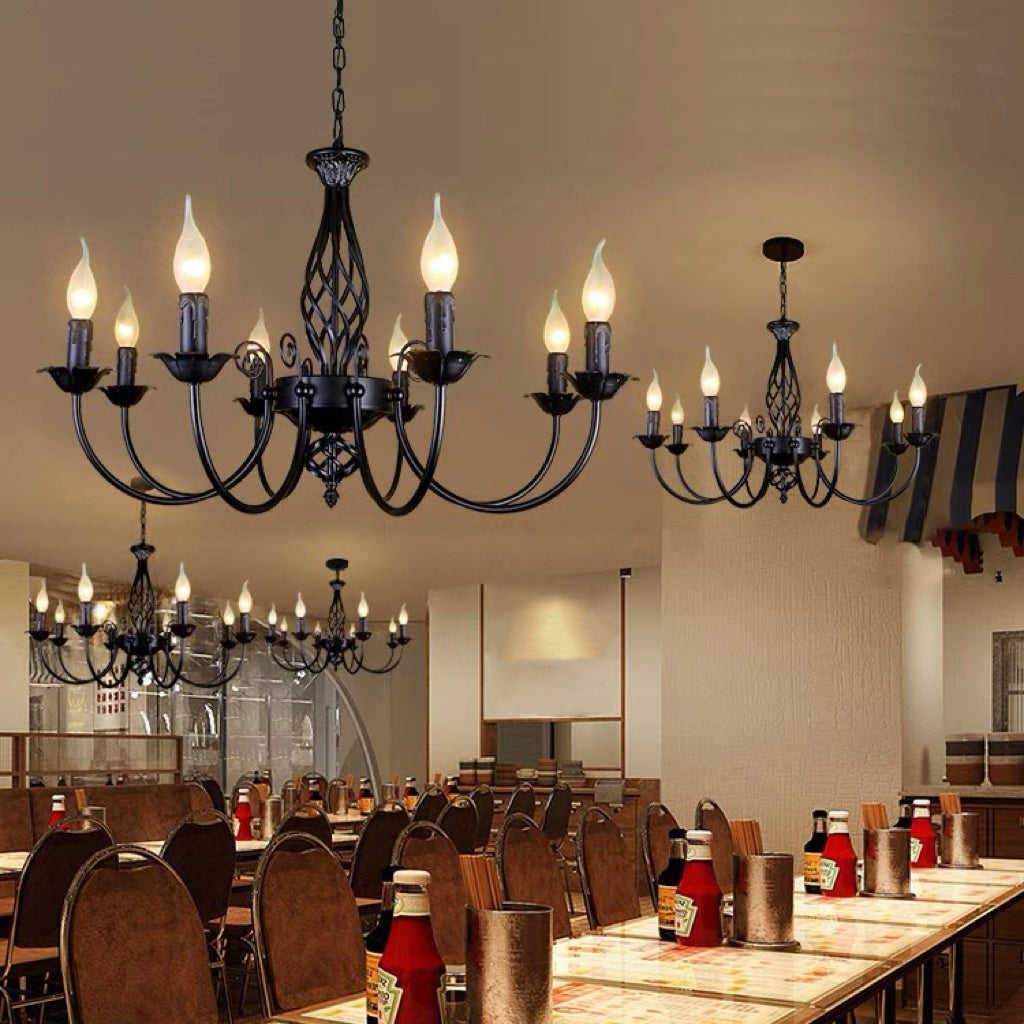 Silva Pendant Light Candle Retro Metal Glass Restaurant