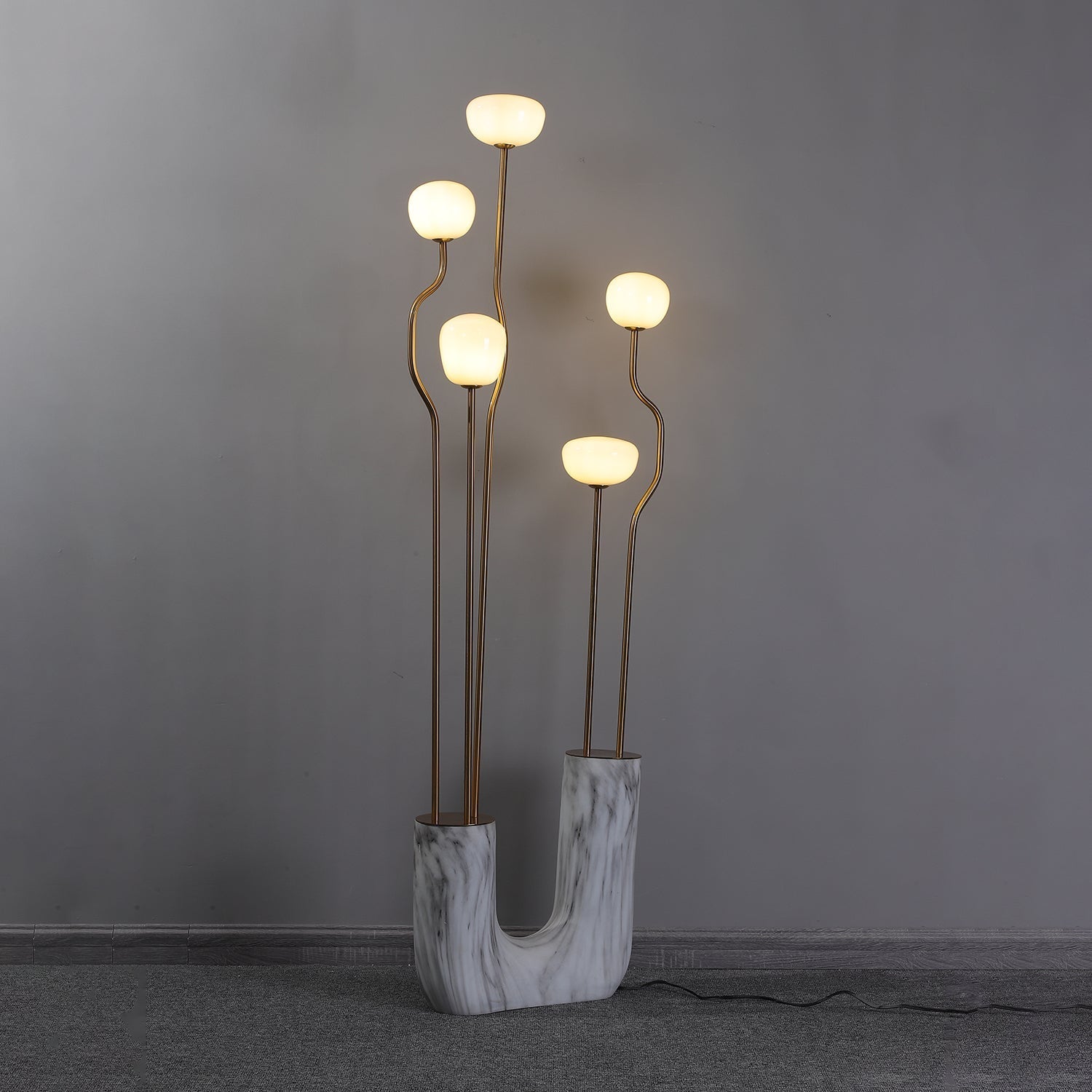 Lumon Marble Brass Modern Floor Lamp - Letslighting