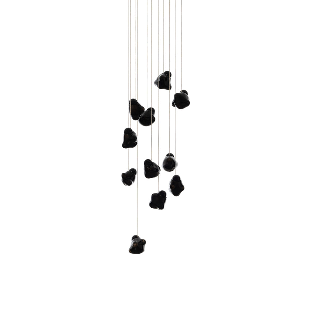 Vasilen Modern Minimalist Ice Pier Black Glass Pendant Lamp - Letslighting