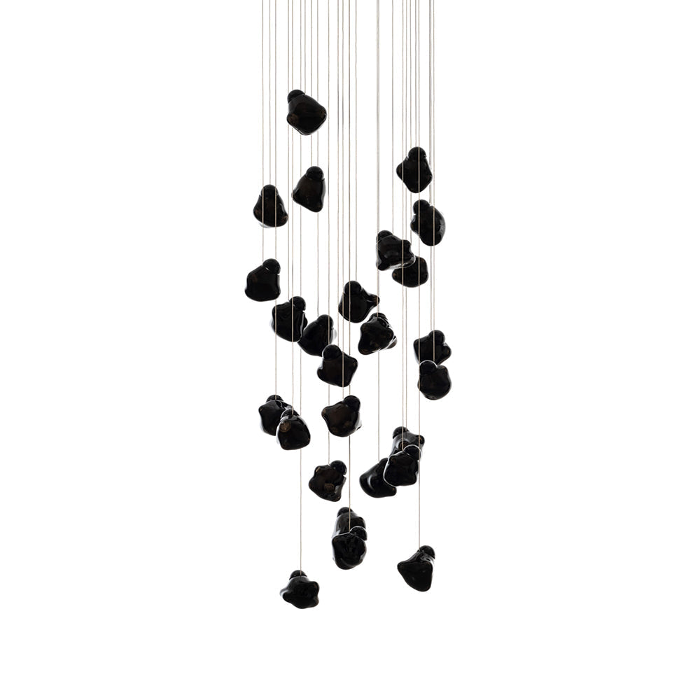 Vasilen Modern Minimalist Ice Pier Black Glass Pendant Lamp - Letslighting
