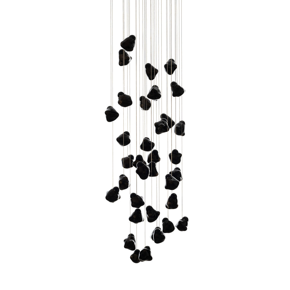 Vasilen Modern Minimalist Ice Pier Black Glass Pendant Lamp - Letslighting