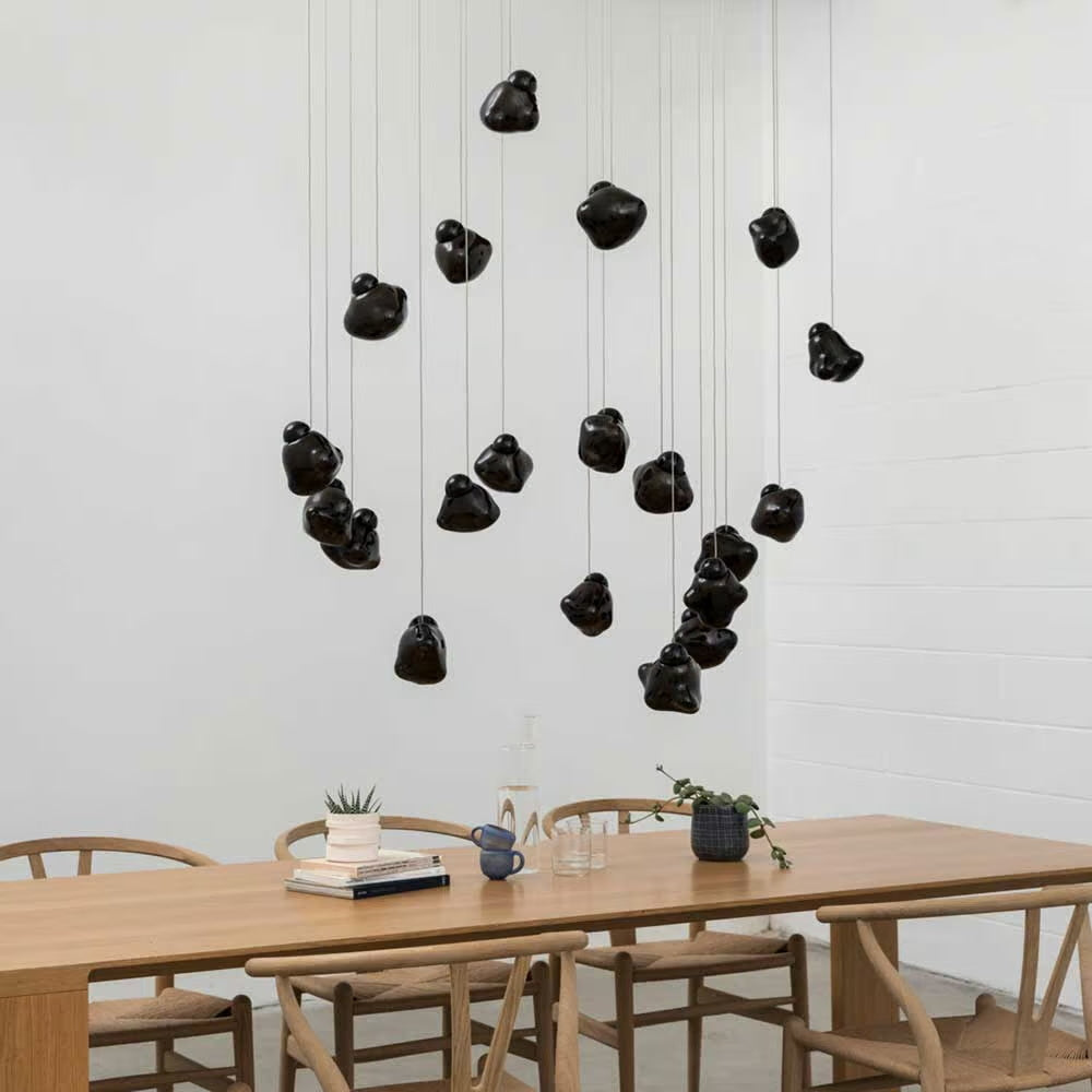 Vasilen Modern Minimalist Ice Pier Black Glass Pendant Lamp - Letslighting