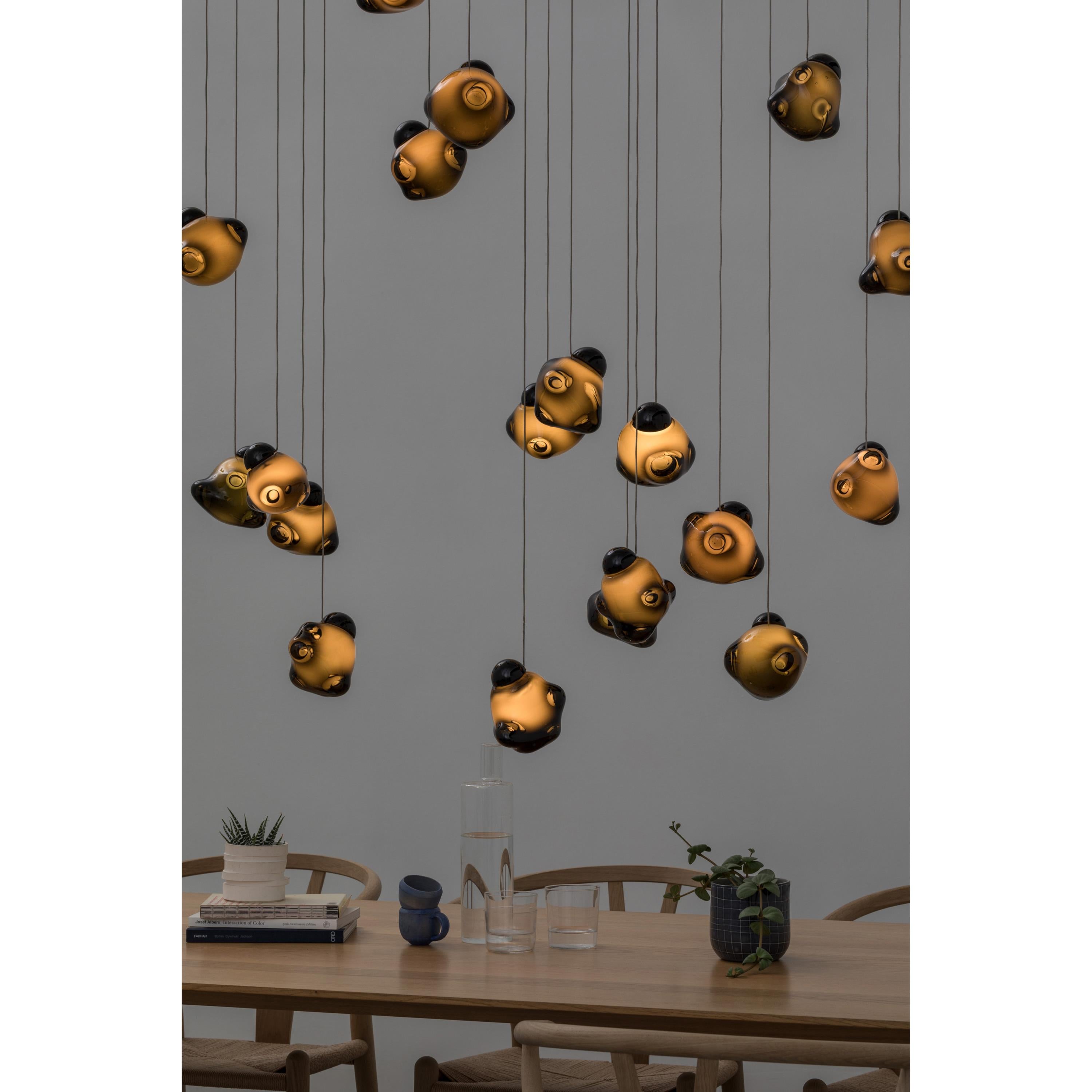 Vasilen Modern Minimalist Ice Pier Black Glass Pendant Lamp - Letslighting