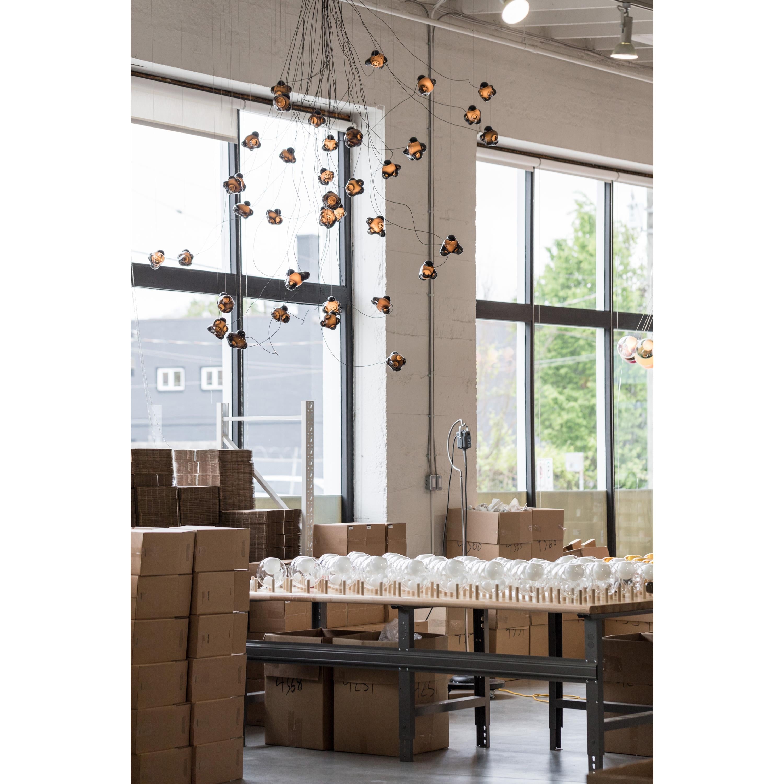Vasilen Modern Minimalist Ice Pier Black Glass Pendant Lamp - Letslighting