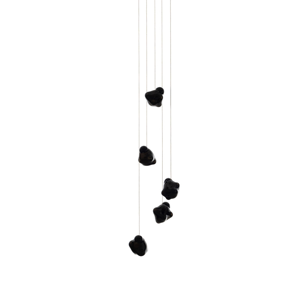 Vasilen Modern Minimalist Ice Pier Black Glass Pendant Lamp - Letslighting