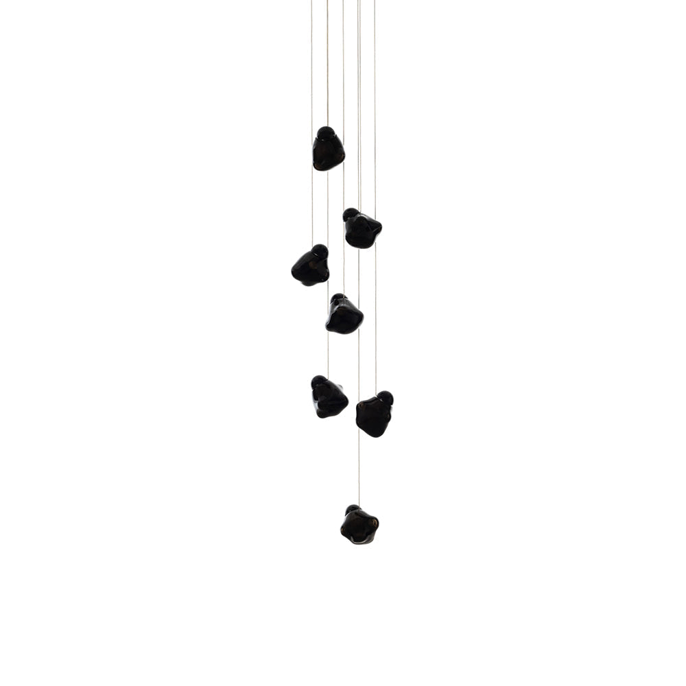 Vasilen Modern Minimalist Ice Pier Black Glass Pendant Lamp - Letslighting