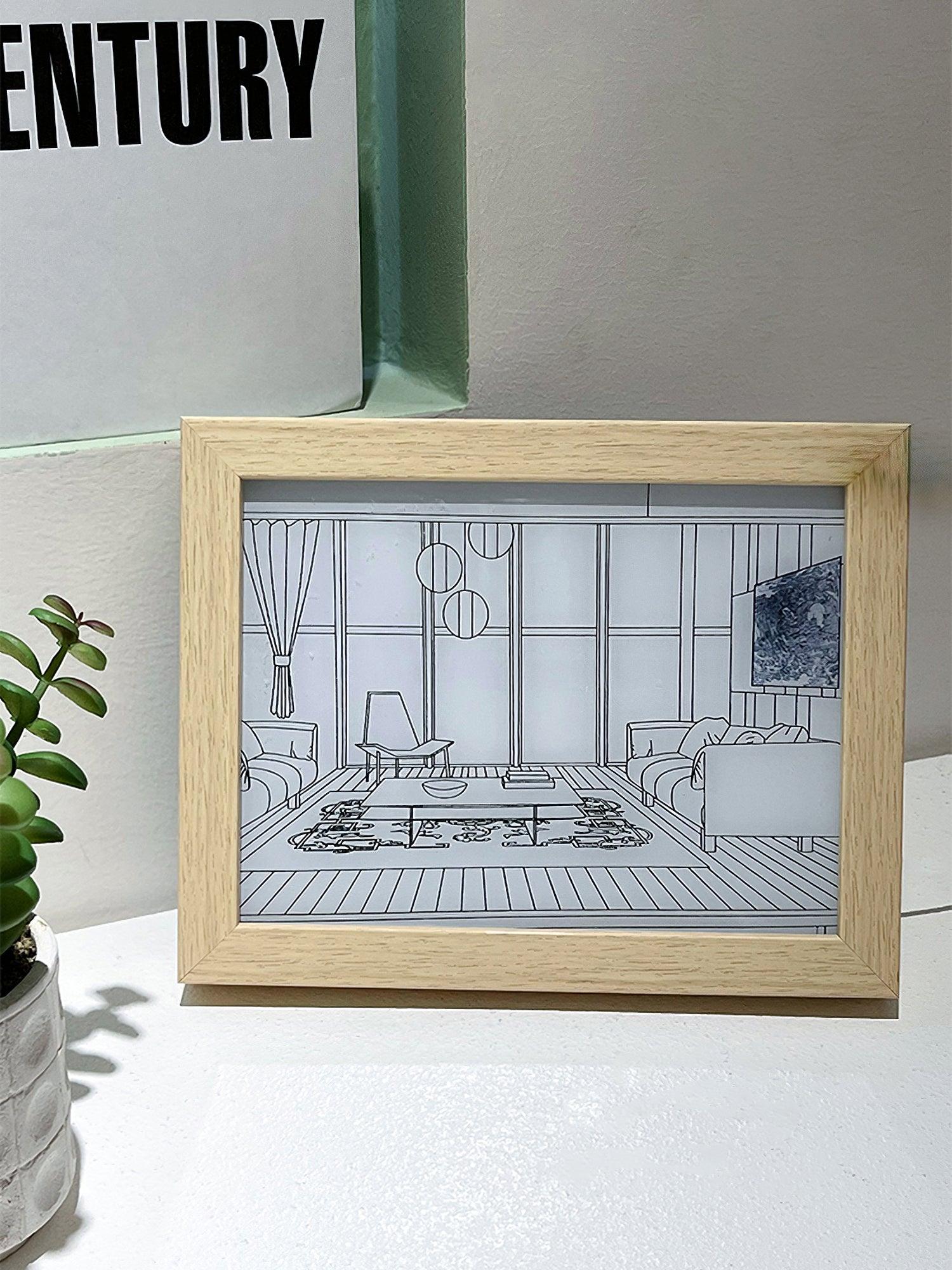 Olrine Illuminated Bedside Art Wood Wall lamp - Letslighting