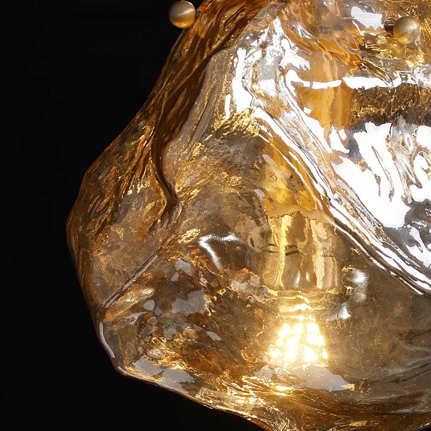 Aria Ice Glass Pendant Light Brass