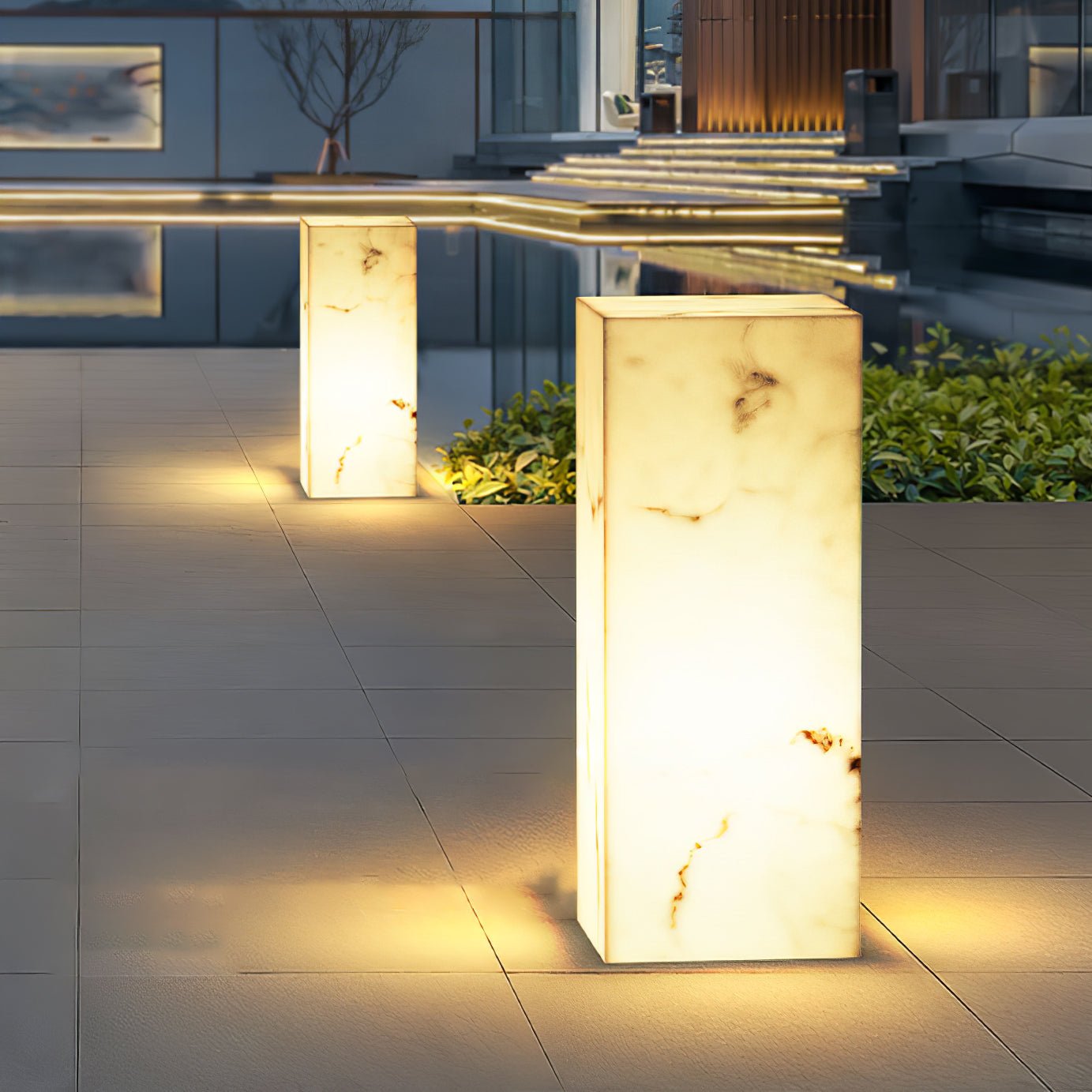 Ray Imitation Marble Cube Outdoor Light - Letslighting