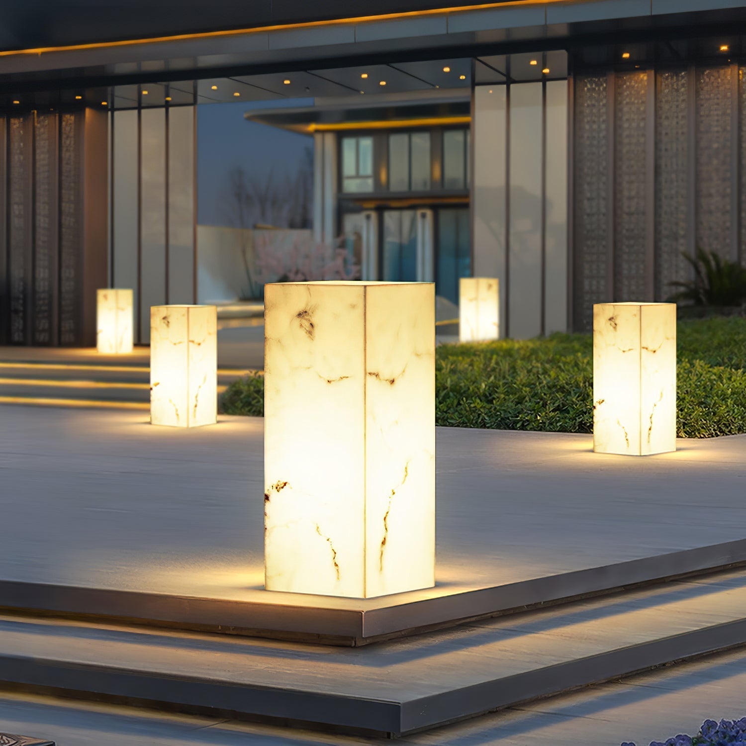 Ray Imitation Marble Cube Outdoor Light - Letslighting