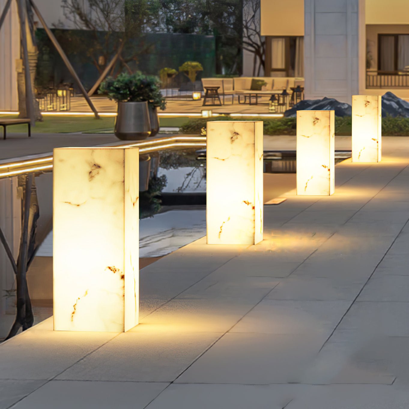 Ray Imitation Marble Cube Outdoor Light - Letslighting