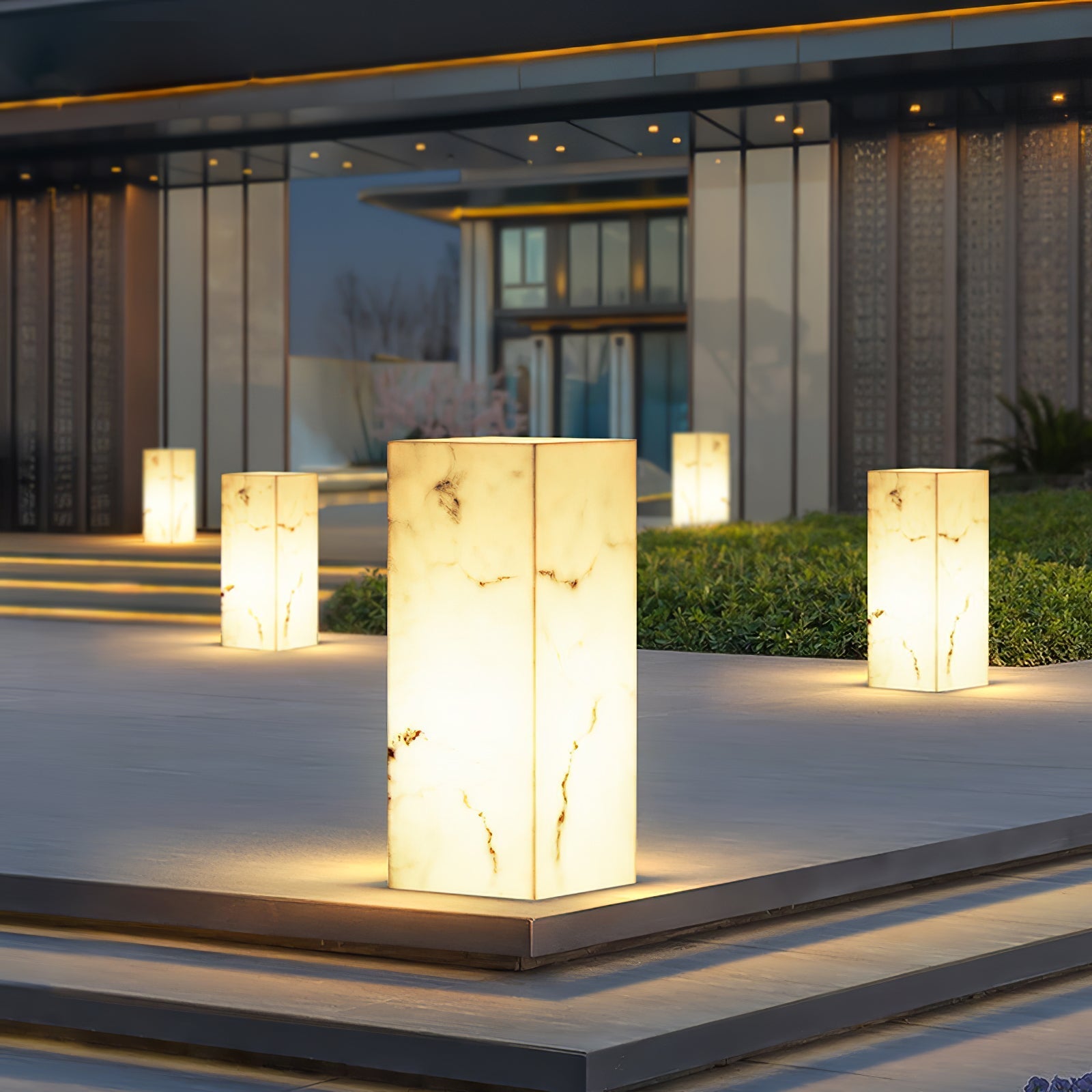 Ray Imitation Marble Cube Outdoor Light - Letslighting