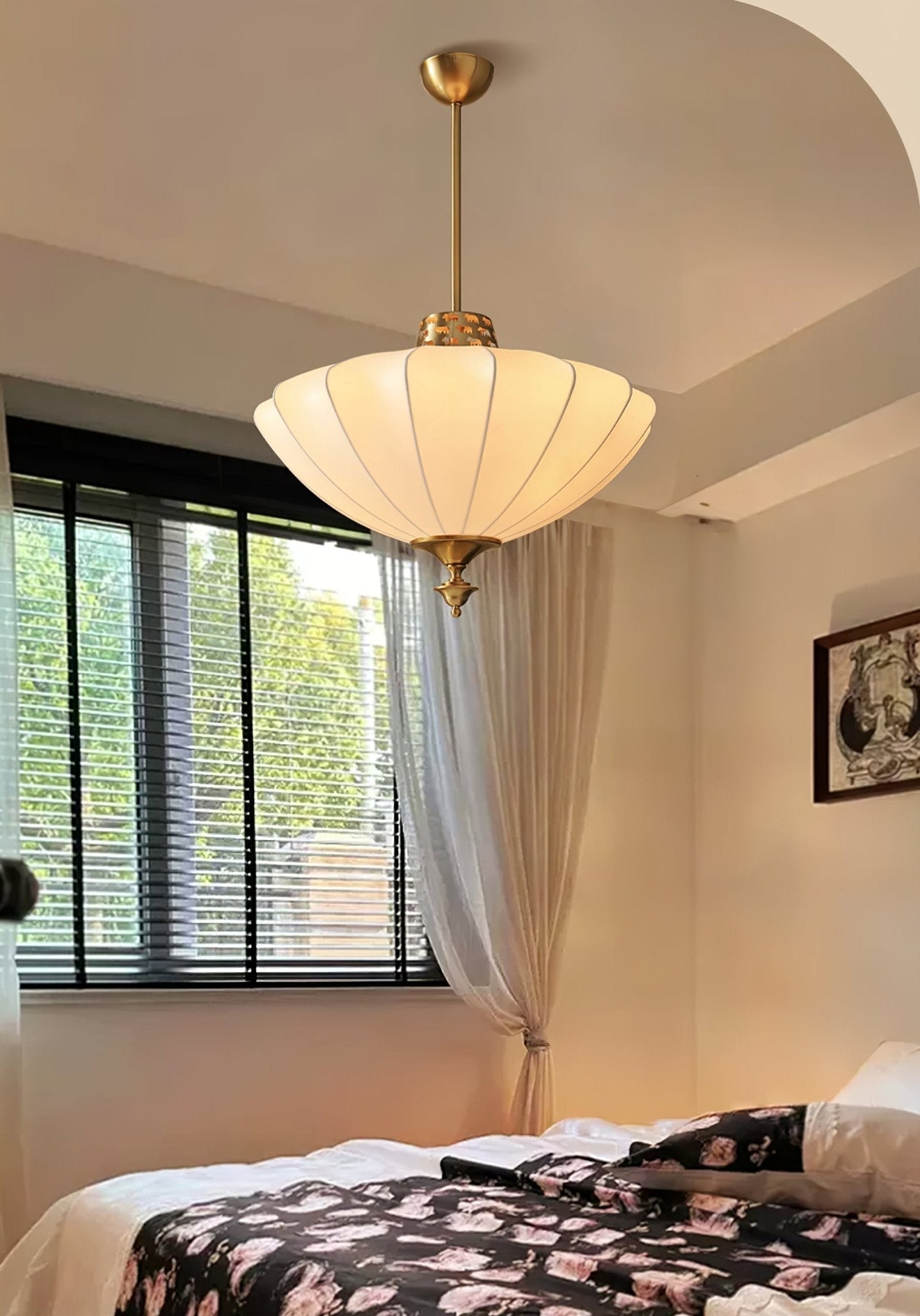 Ortalara Elegance Vintage Bloom Silk Pendant Lamp - Letslighting