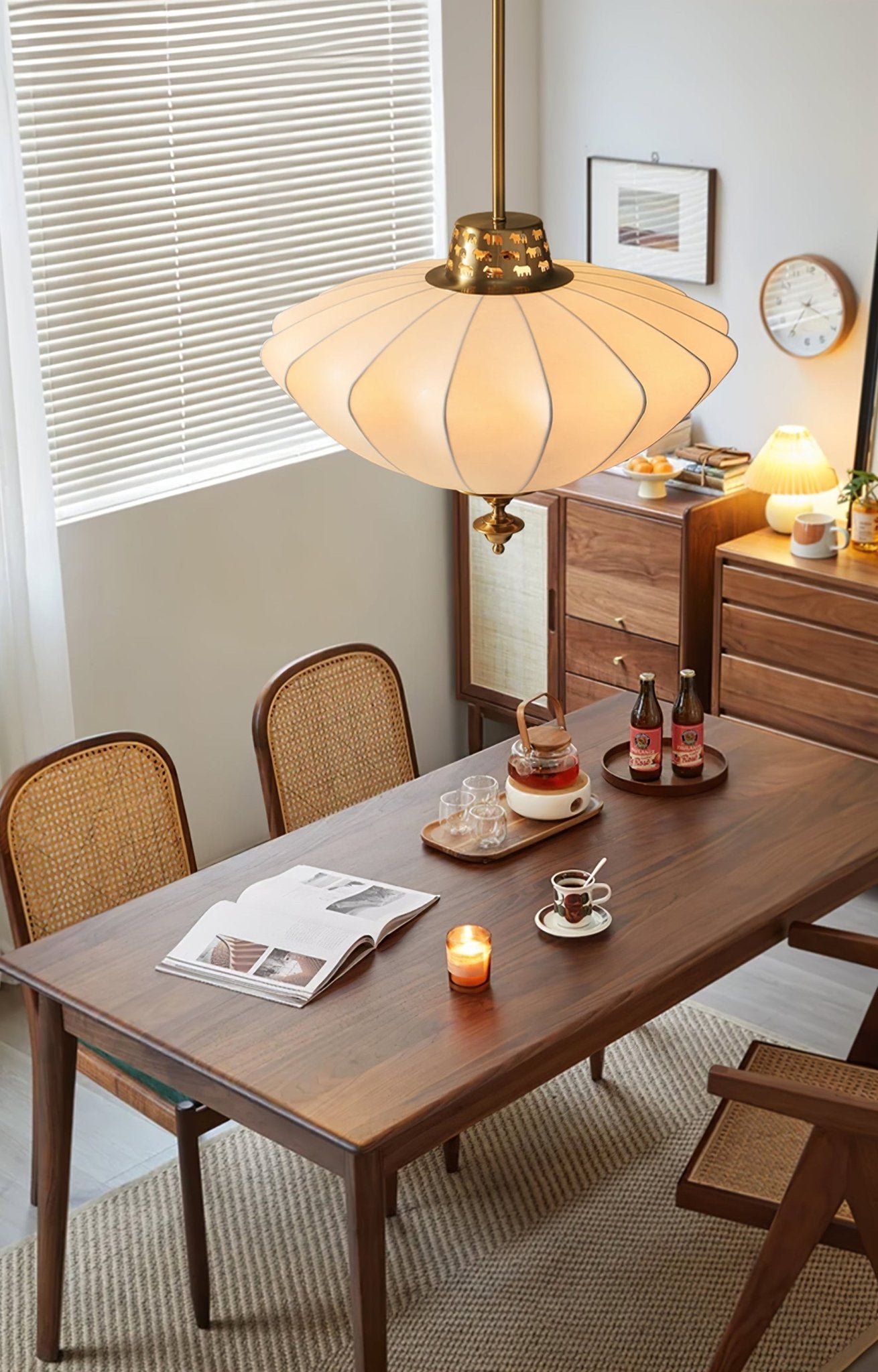 Ortalara Elegance Vintage Bloom Silk Pendant Lamp - Letslighting