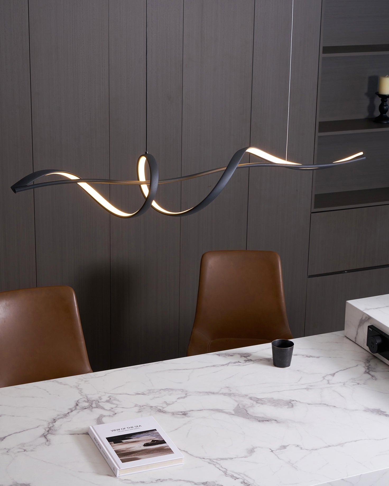Aveline Modern Black LED Wave Pendant Light - Letslighting
