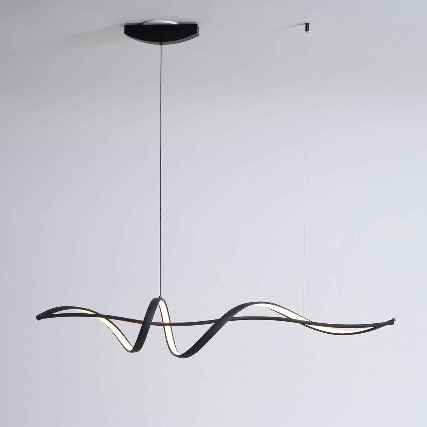 Aveline Modern Black LED Wave Pendant Light - Letslighting