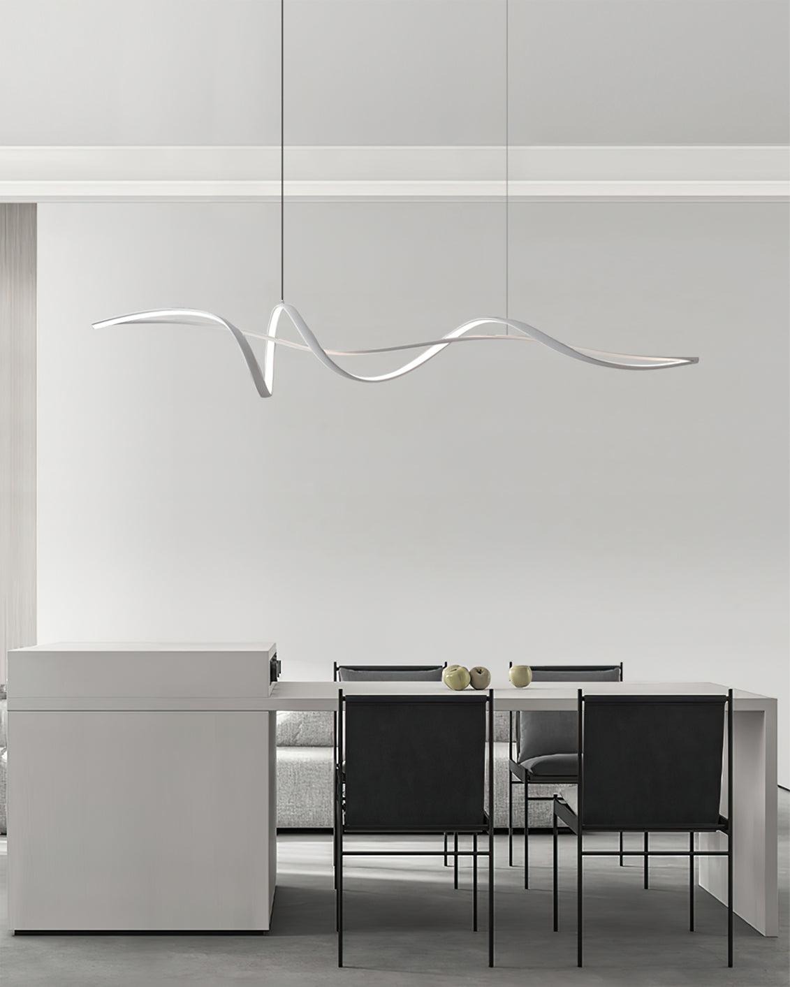 Aveline Modern Black LED Wave Pendant Light - Letslighting