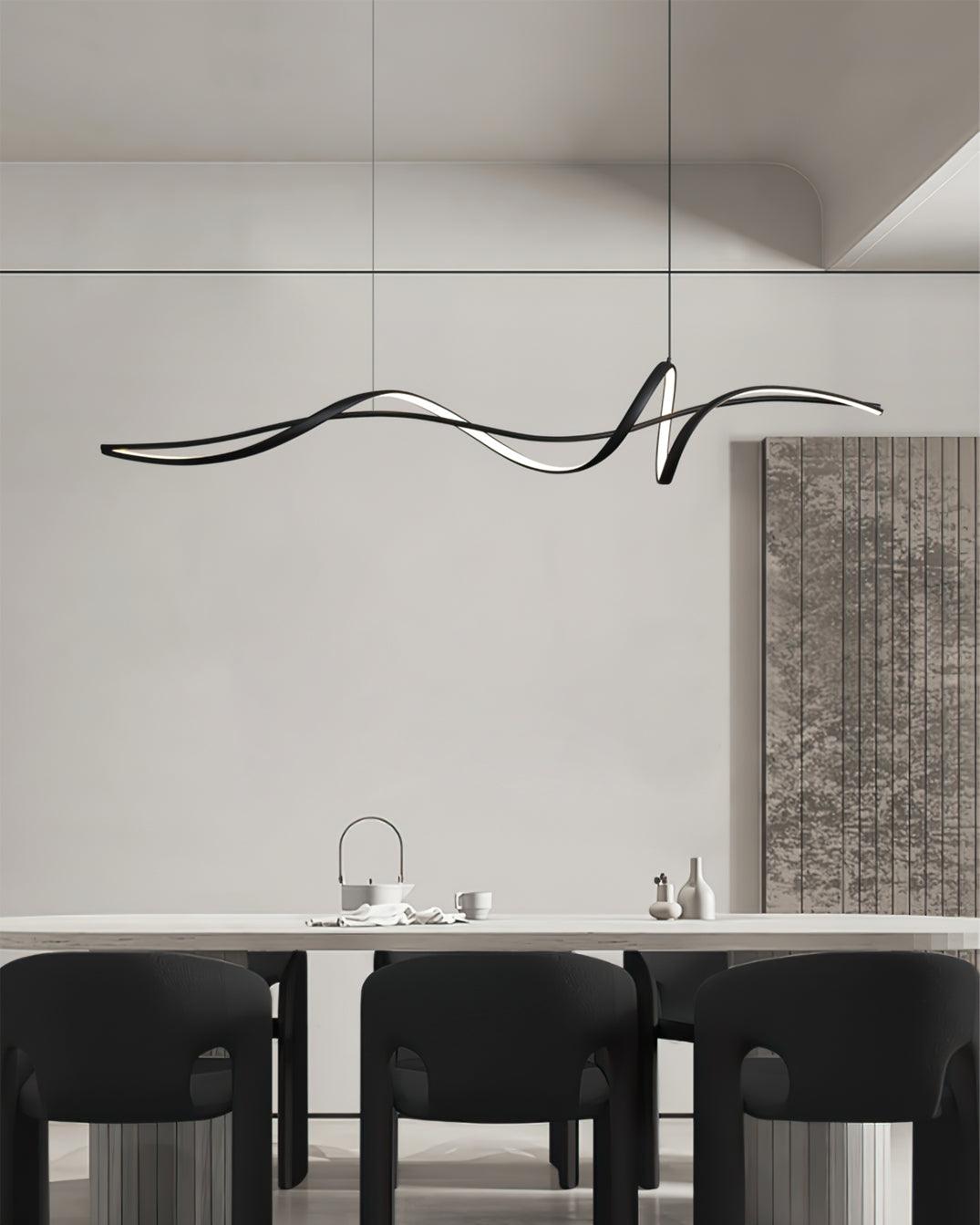 Aveline Modern Black LED Wave Pendant Light - Letslighting