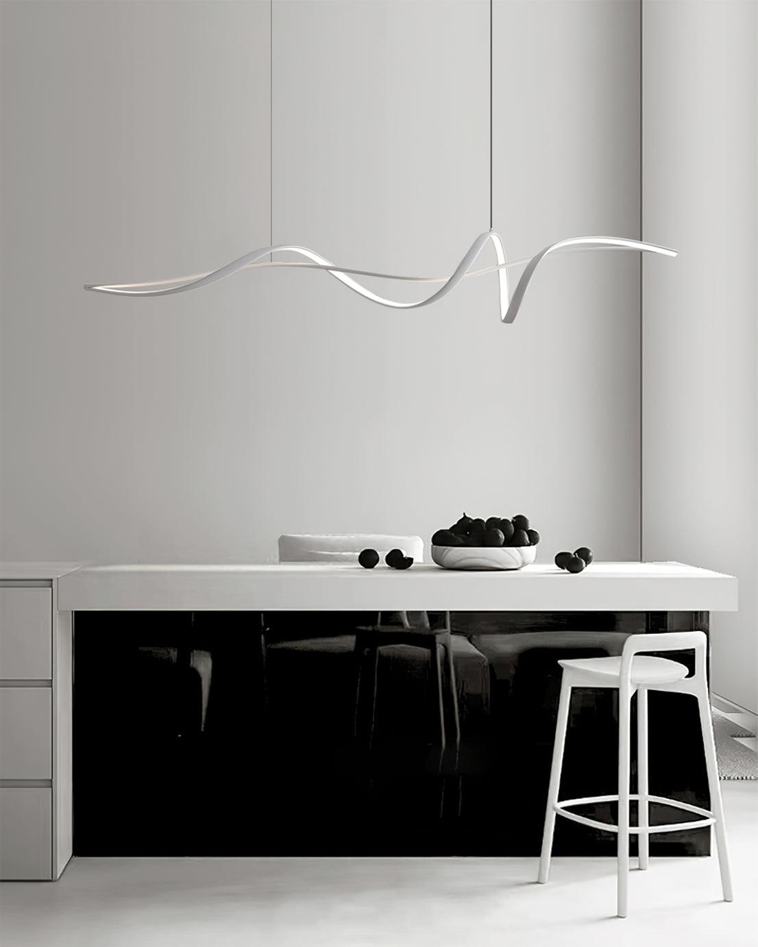 Aveline Modern Black LED Wave Pendant Light - Letslighting