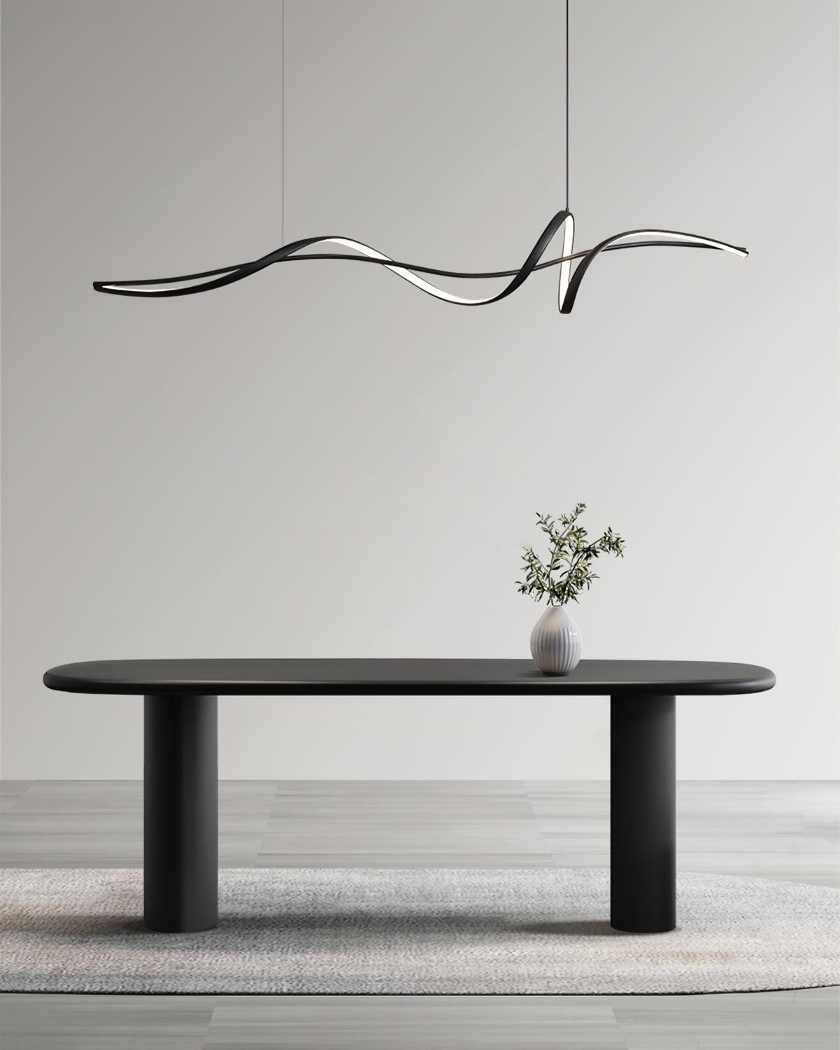 Aveline Modern Black LED Wave Pendant Light - Letslighting